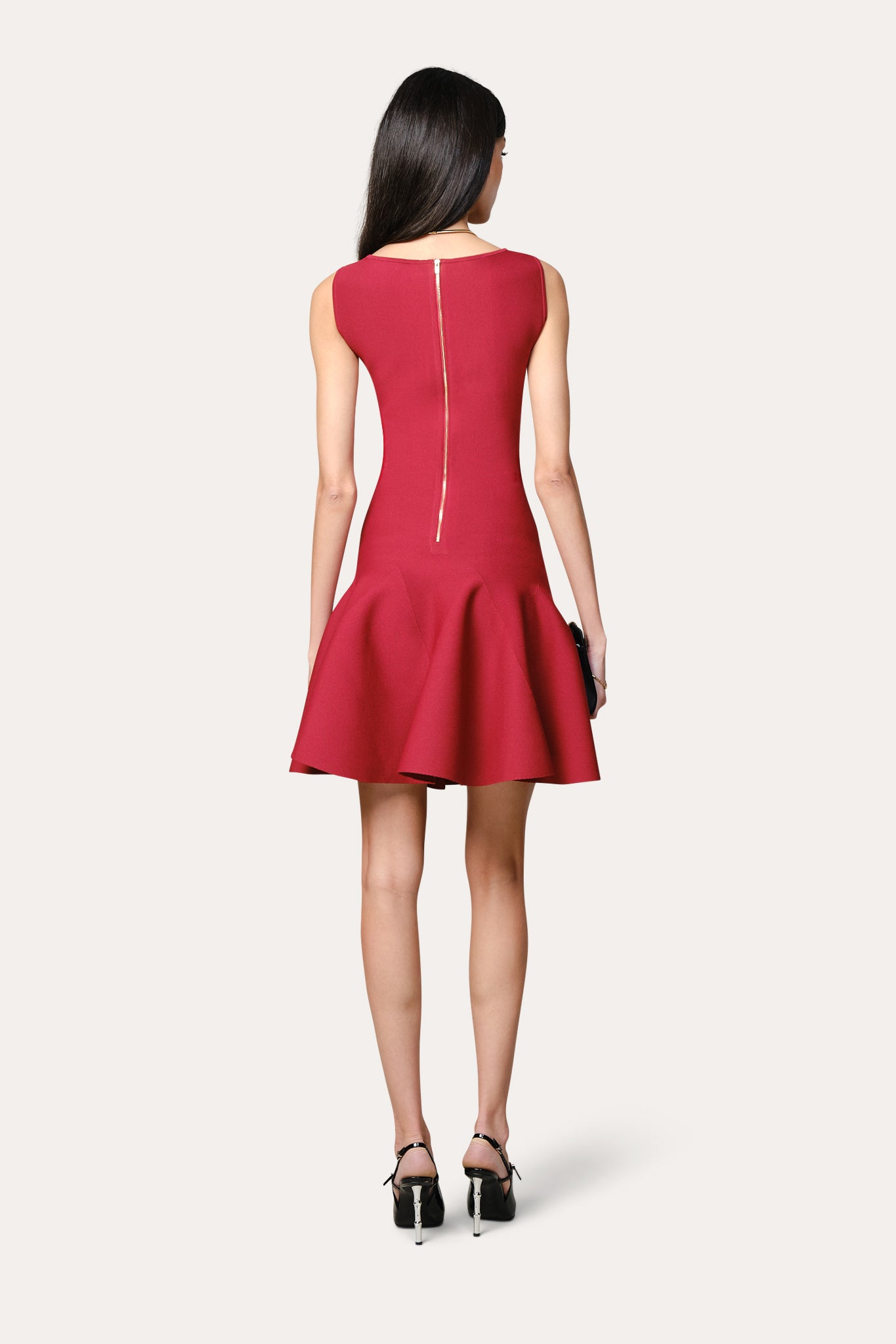 Elie Tahari Milano Sculpt sukienka Lacquer Red mini