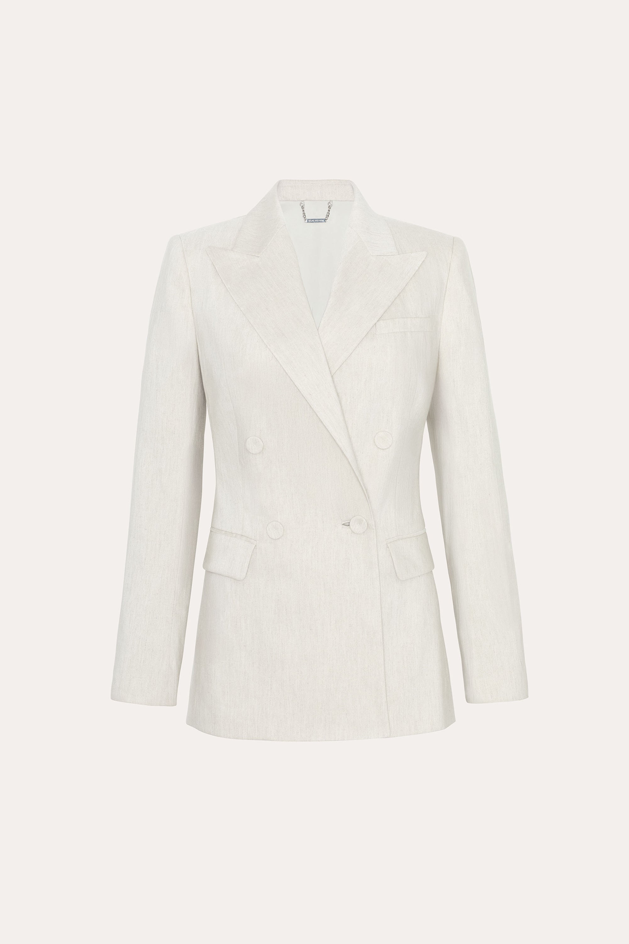 Elie Tahari Solenne blezer lniany Putty Melange