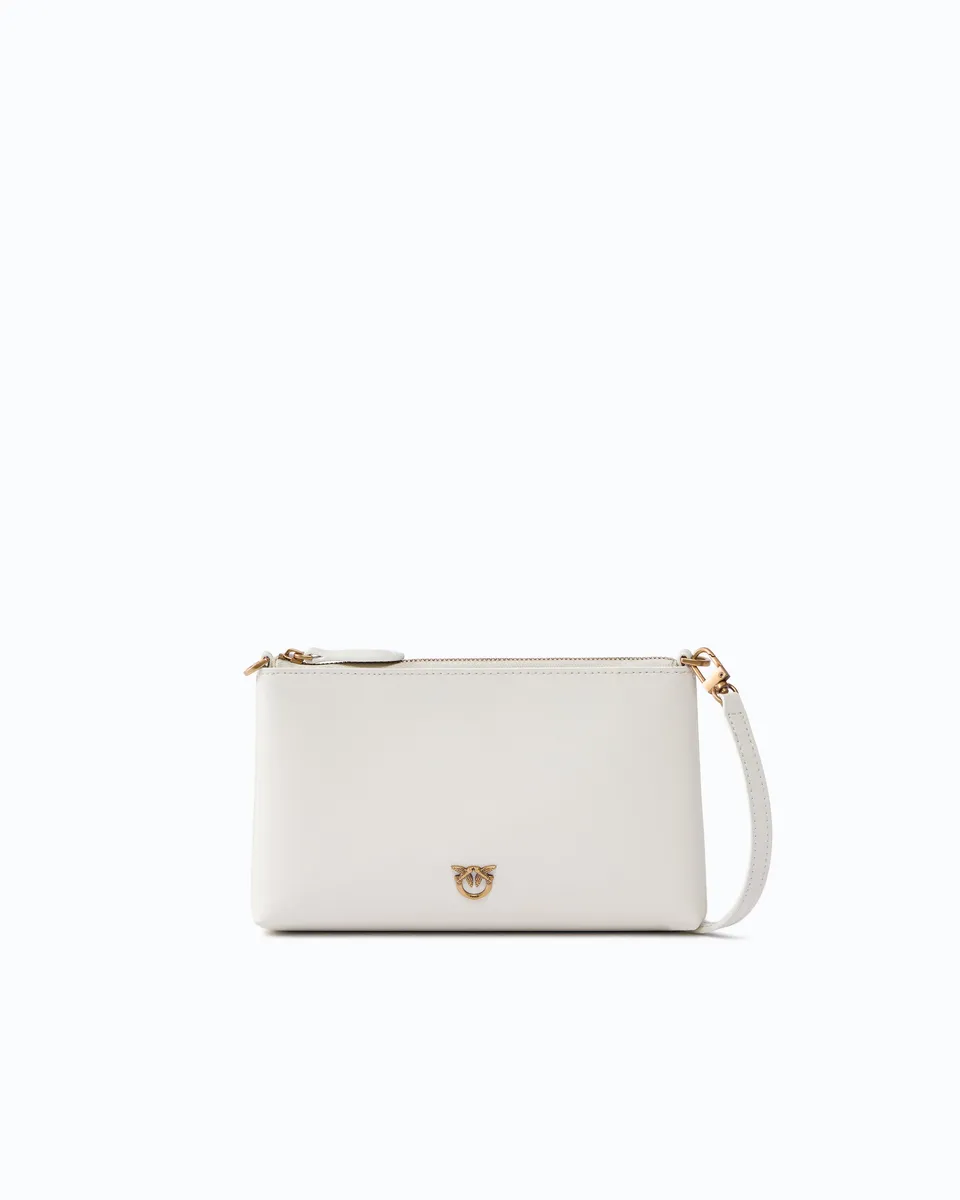 Pinko Flat Horizontal Mini kopertówka skórzana biała