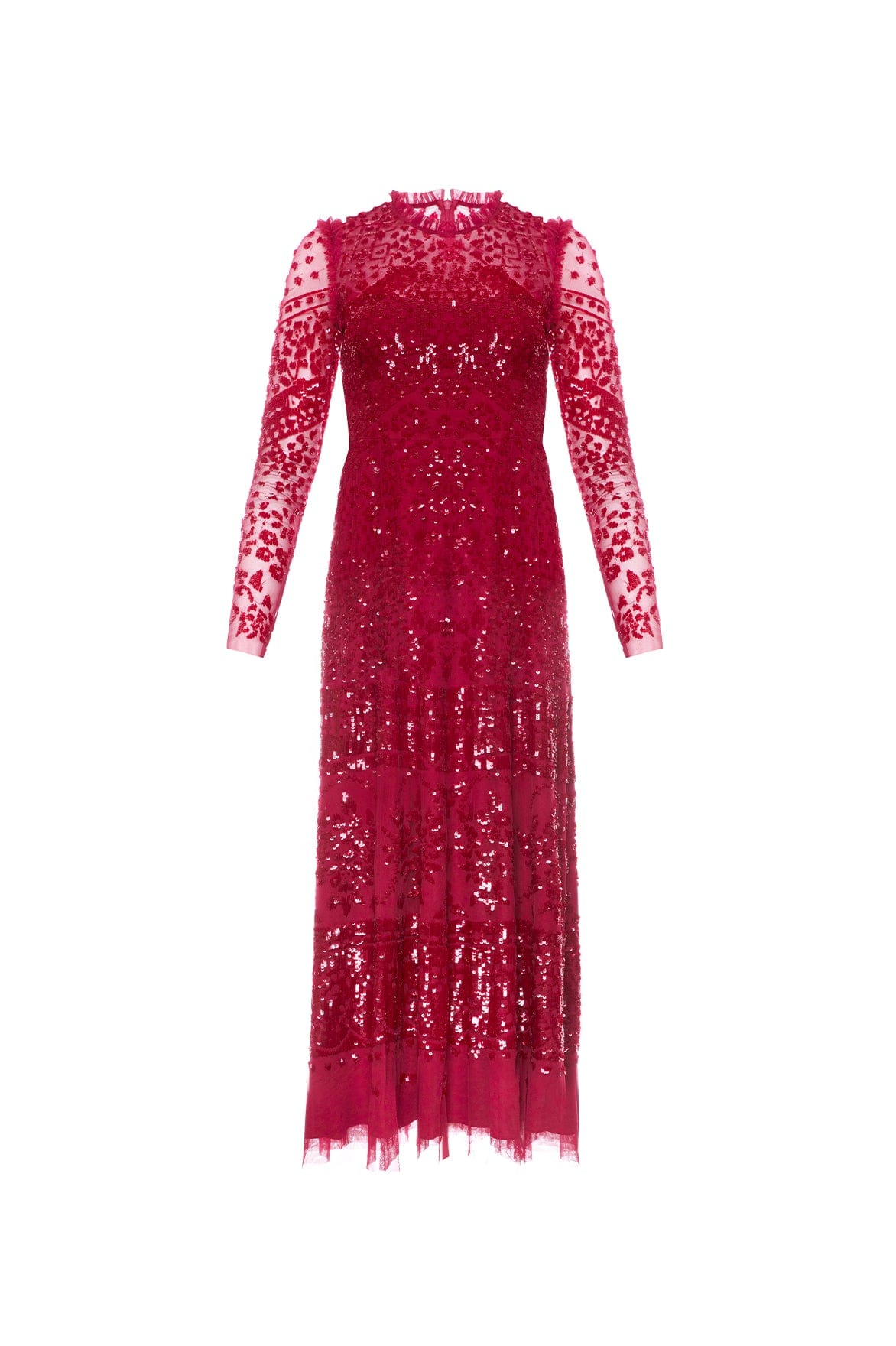 Needle & Thread Aurora Ballerina Dress sukienka czerwona koronkowa