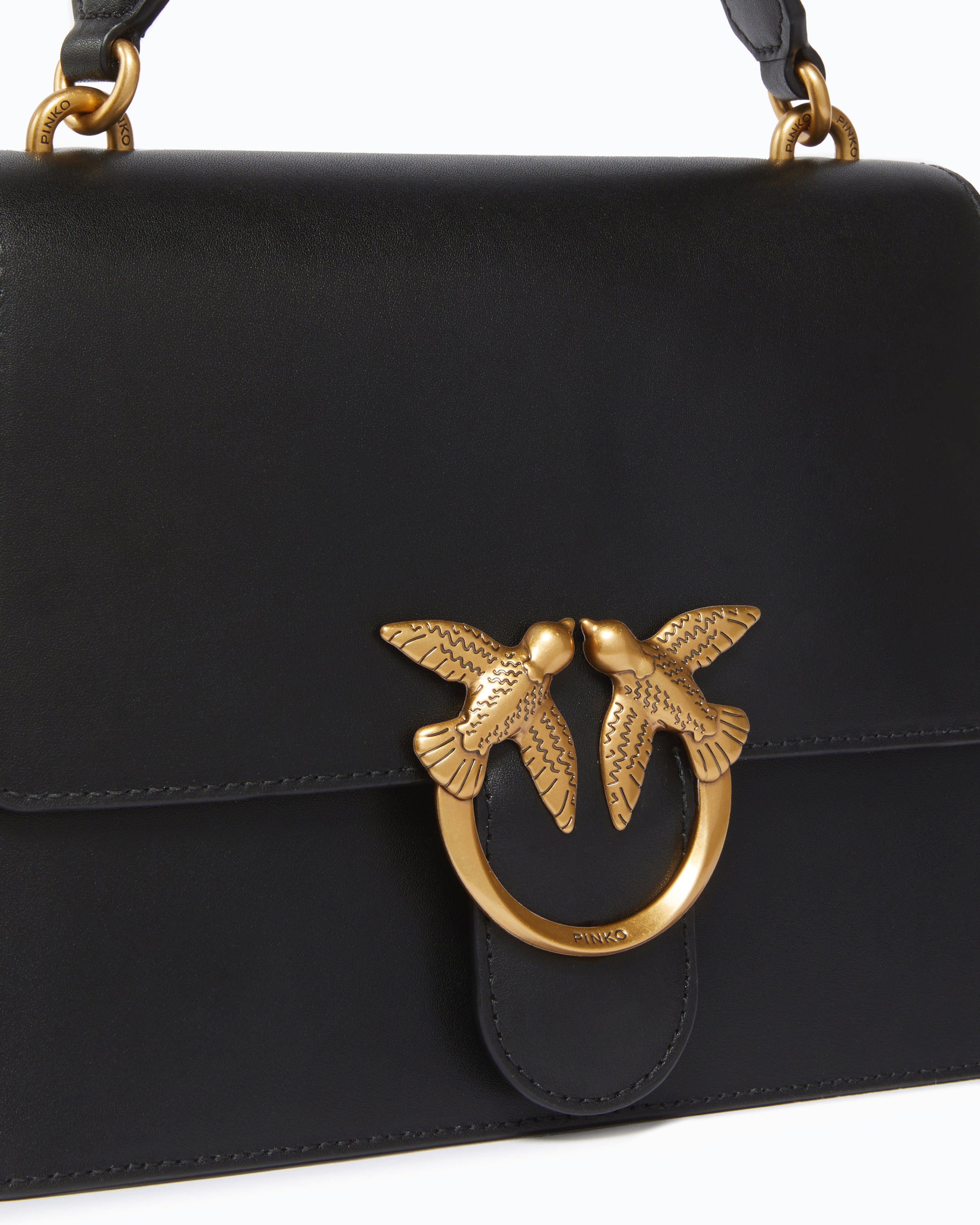Pinko Love One Top Handle Light Mini torebka czarna skóra