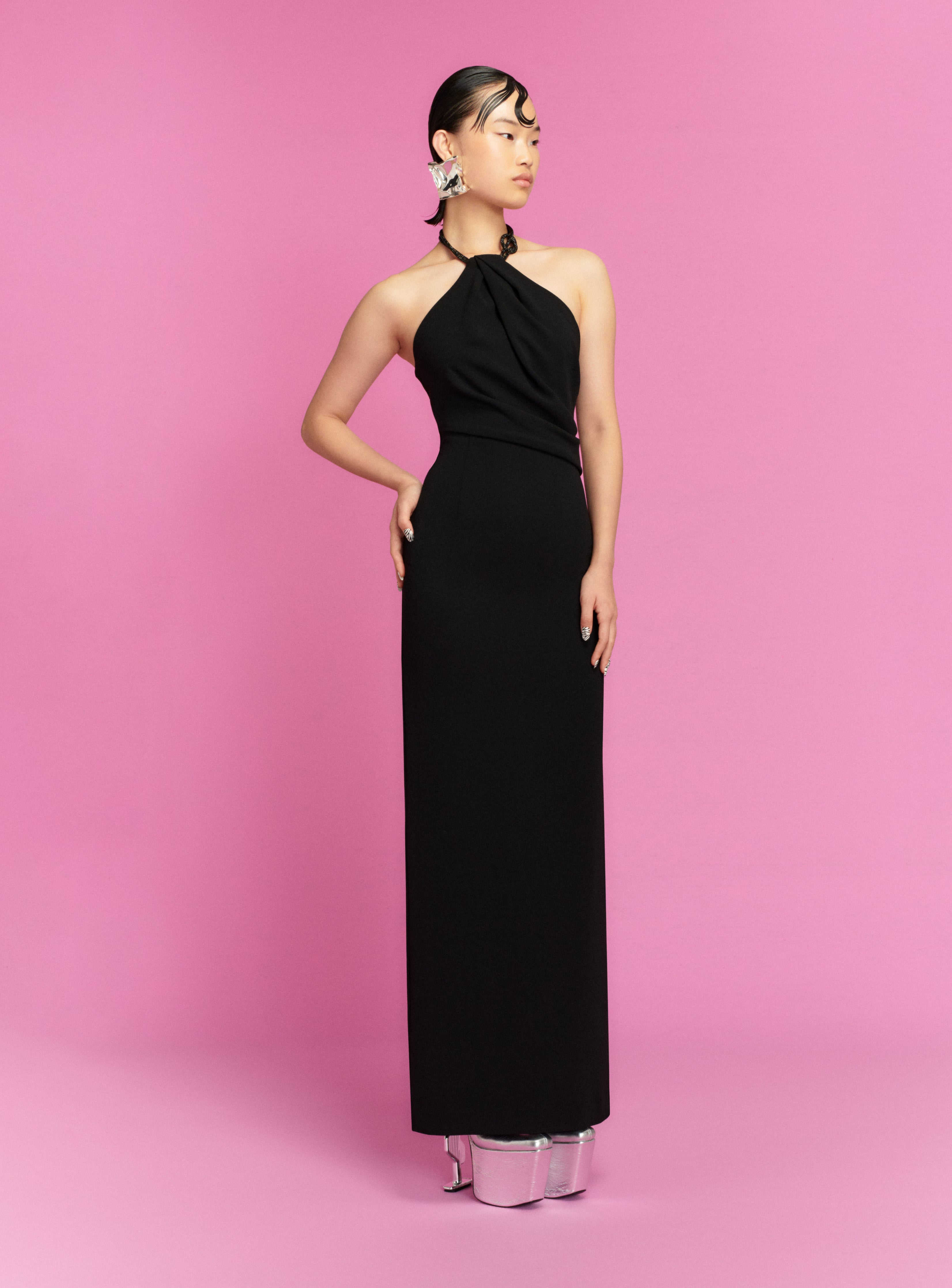 Solace London Riva Maxi sukienka wieczorowa czarna