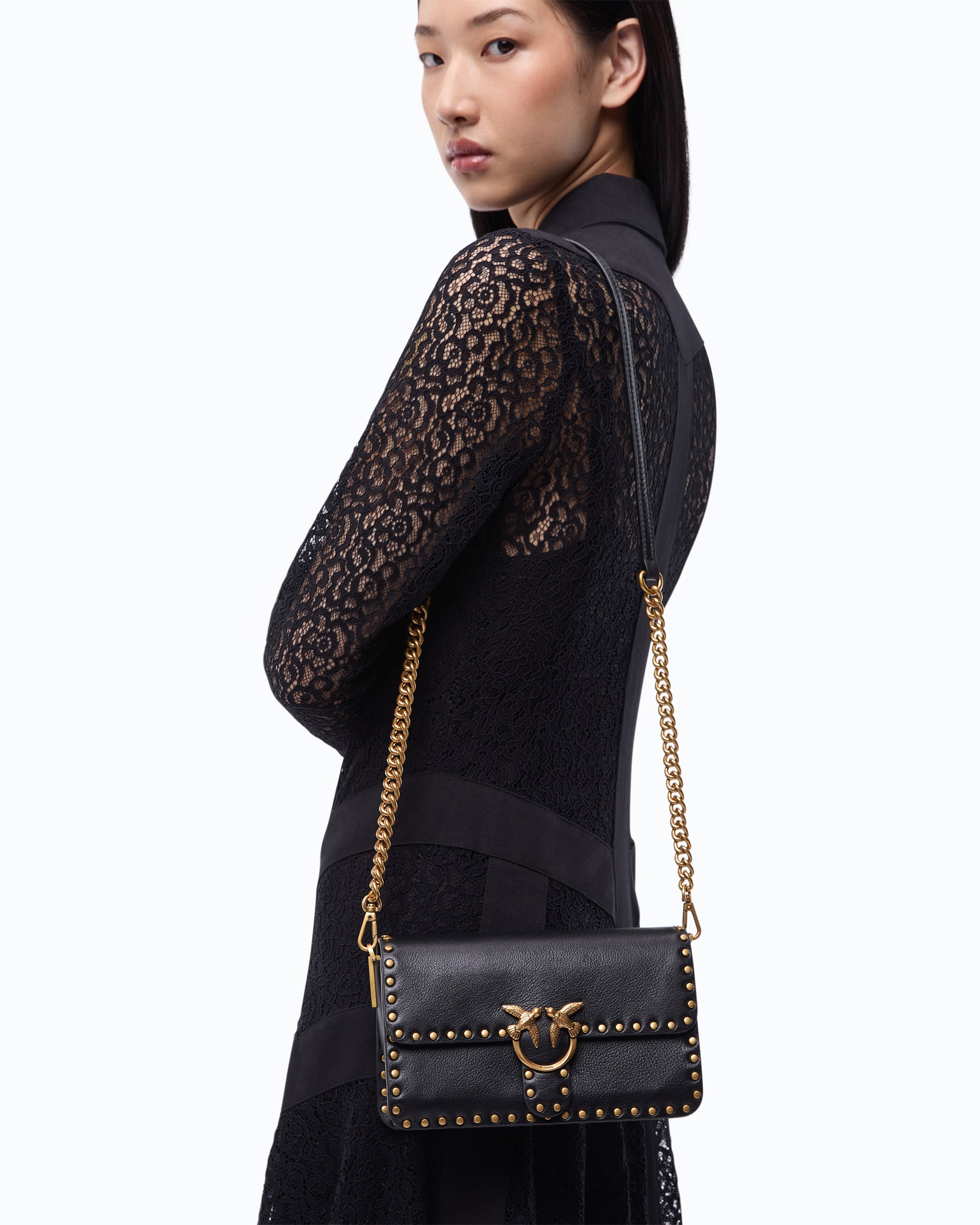 Pinko Love One Slouchy torebka skórzana czarna U