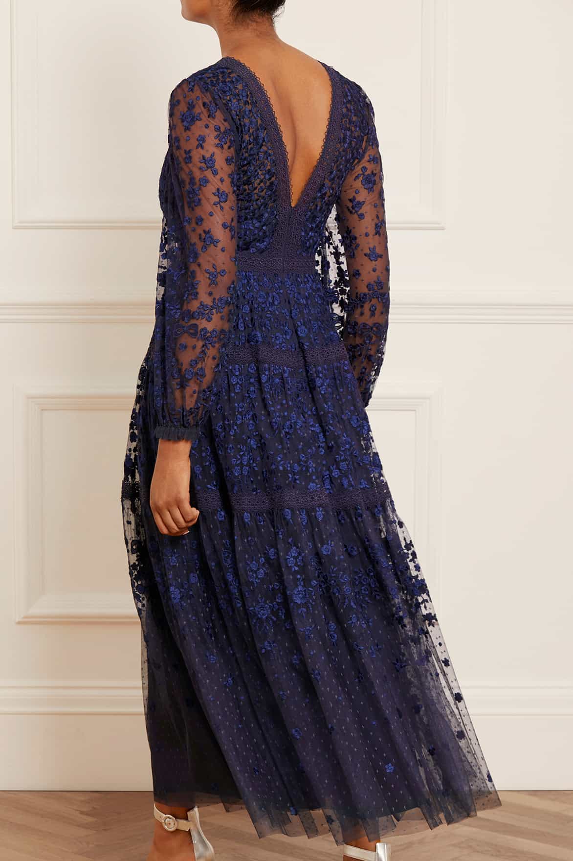 Needle & Thread Celestia Ribbon Ankle Gown sukienka niebieska