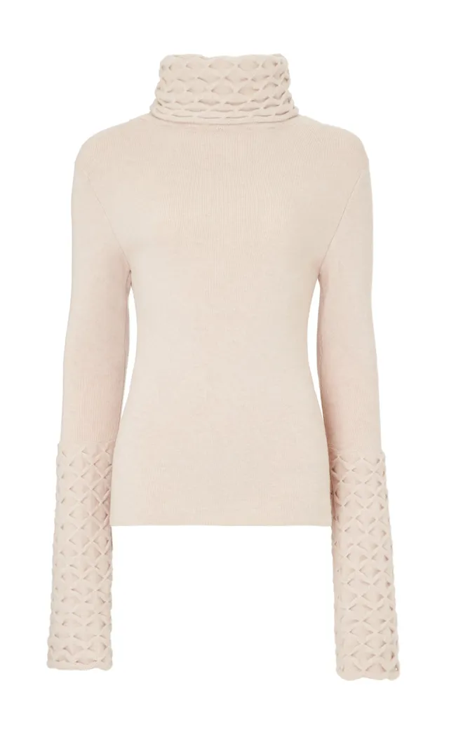 Temperley London Honeycomb sweter wełniany Buttermilk golf