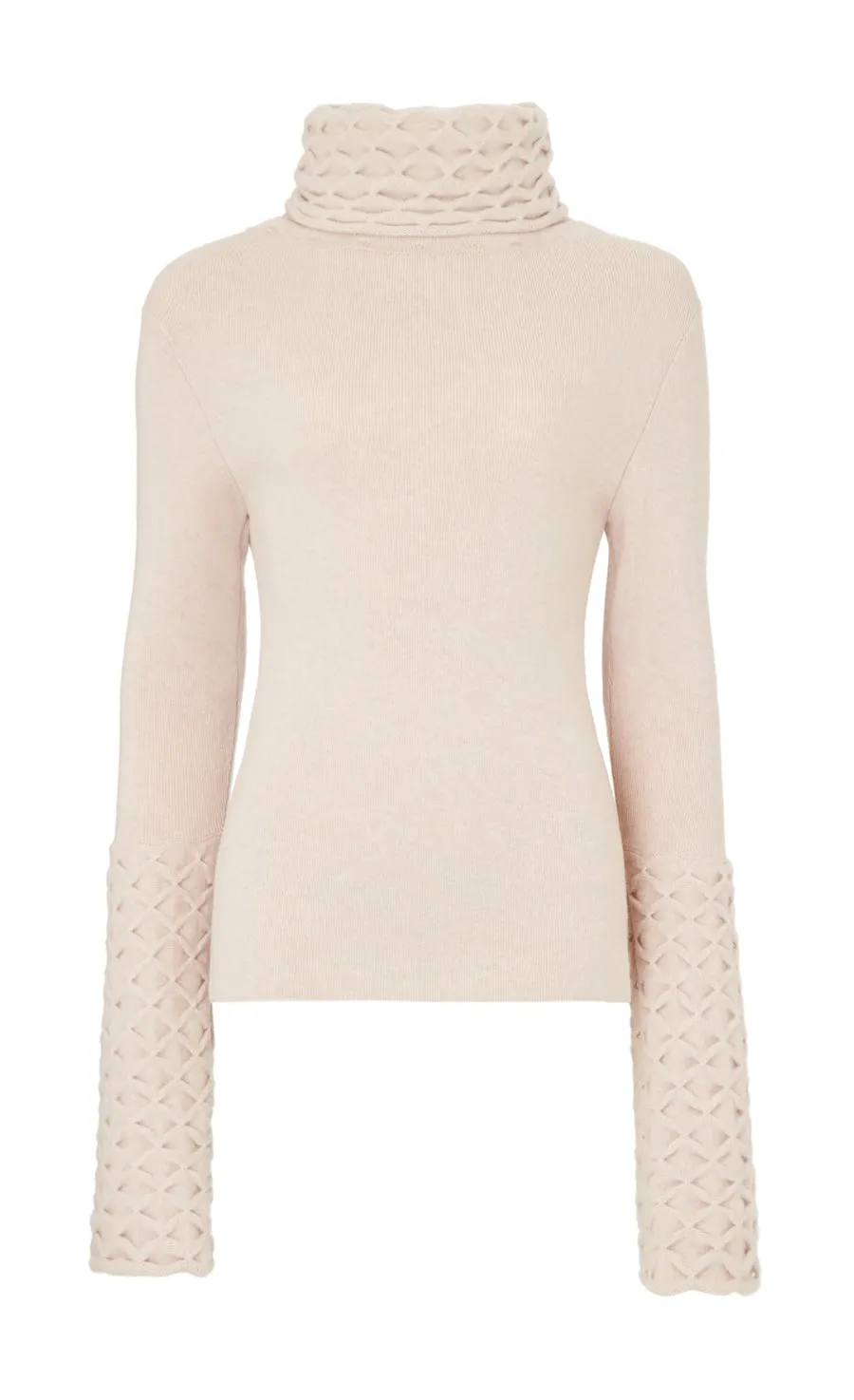 Temperley London Honeycomb sweter wełniany Buttermilk golf