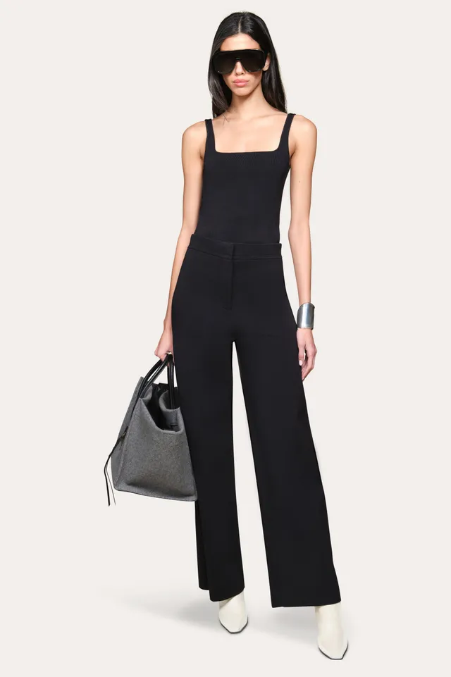 Elie Tahari Milano Sculpt Contour top czarny krótki