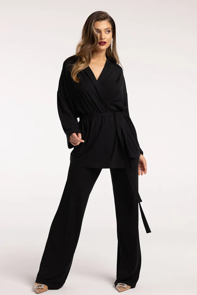 Nudyess Santa krótkie kimono z modalu black
