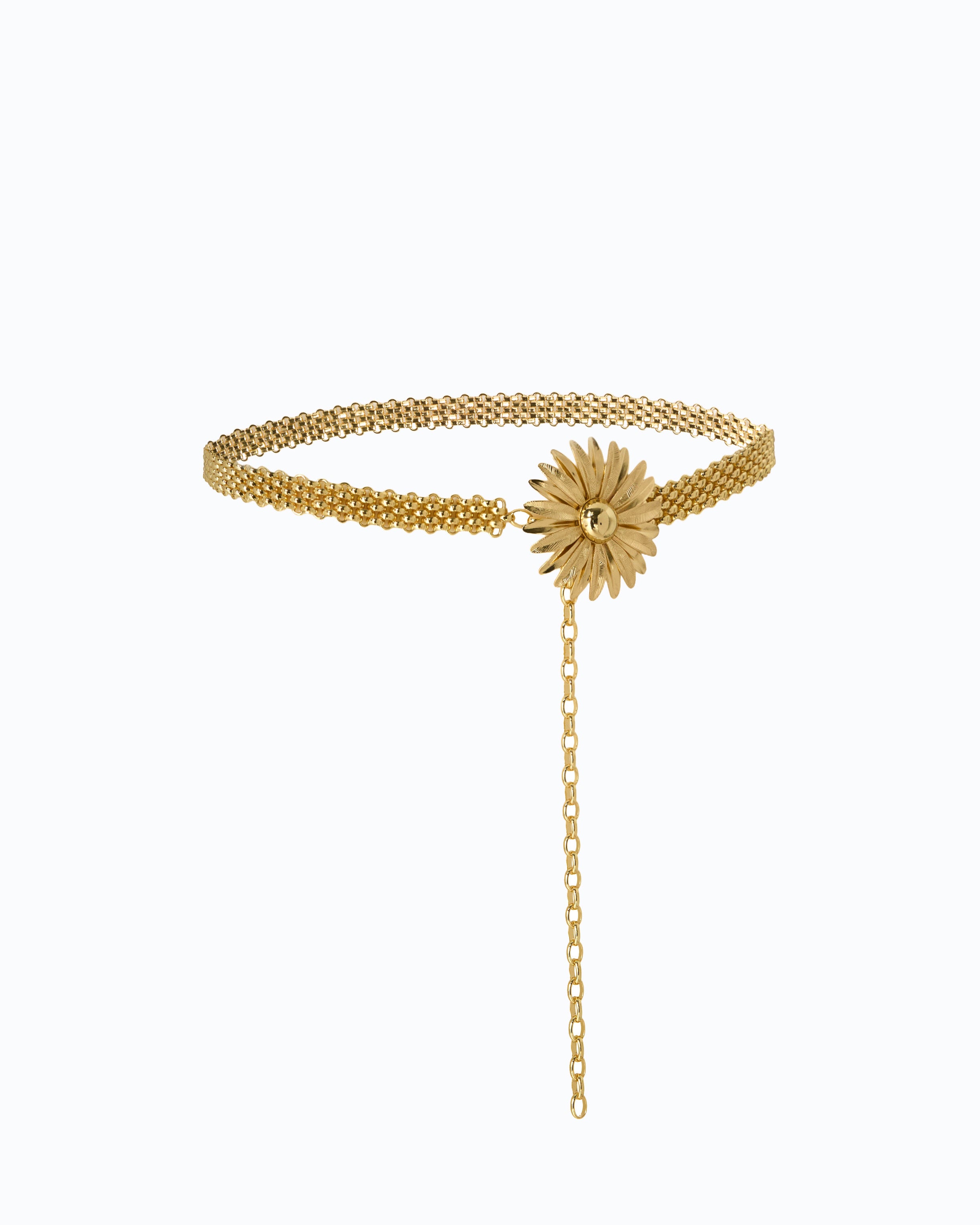 Pinko Belt Chain Flower pasek złoty 1,5 cm