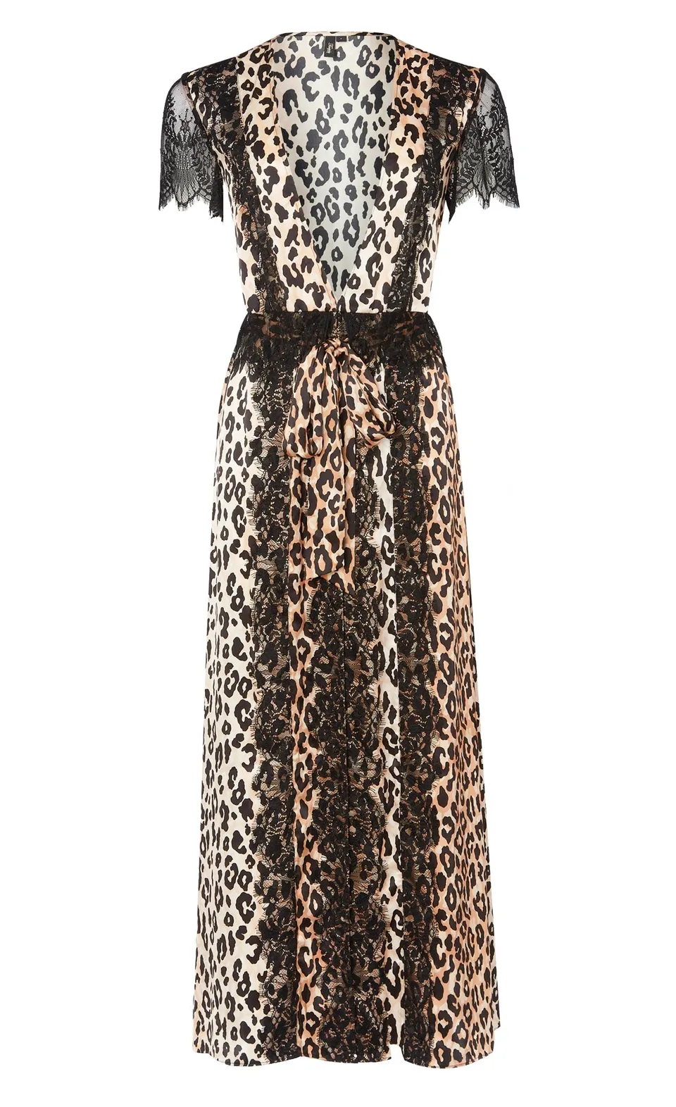 Temperley London Nyx szlafrok satynowy black leopard