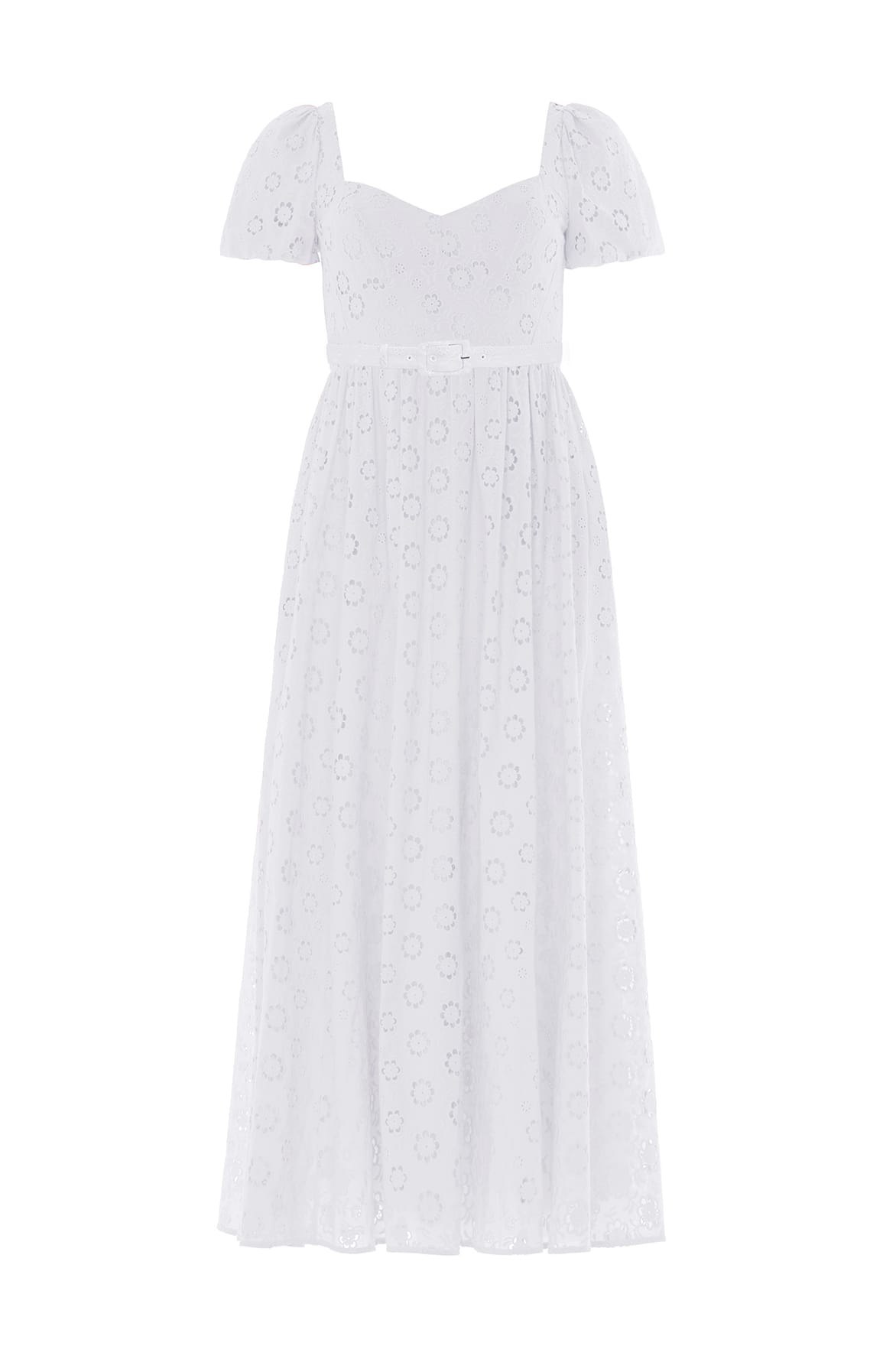 Needle & Thread Romilly Cotton Broderie Ankle Gown sukienka biała