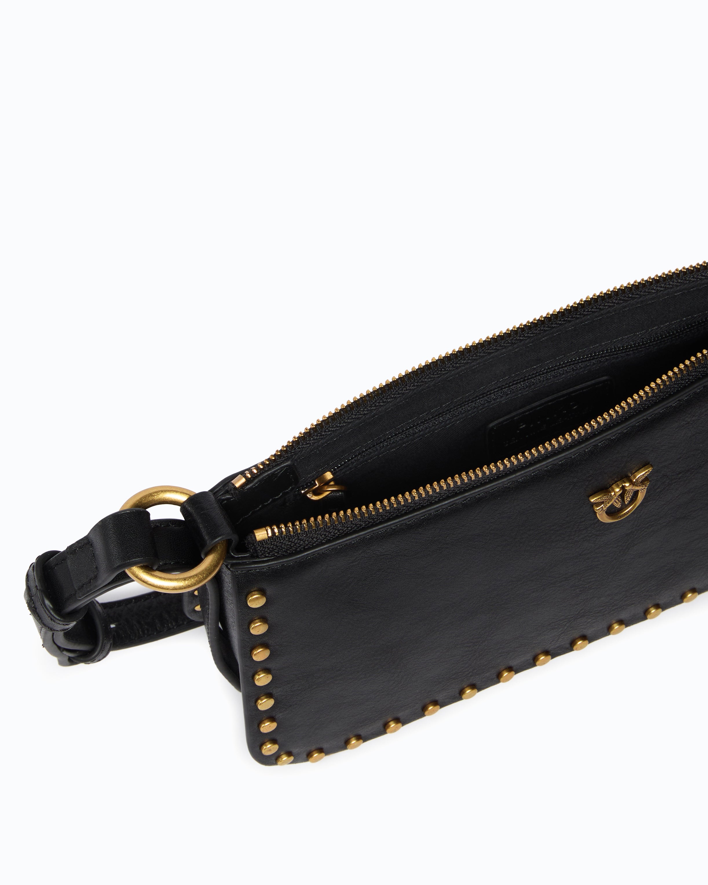 Pinko Half Moon Mini torebka skórzana czarna