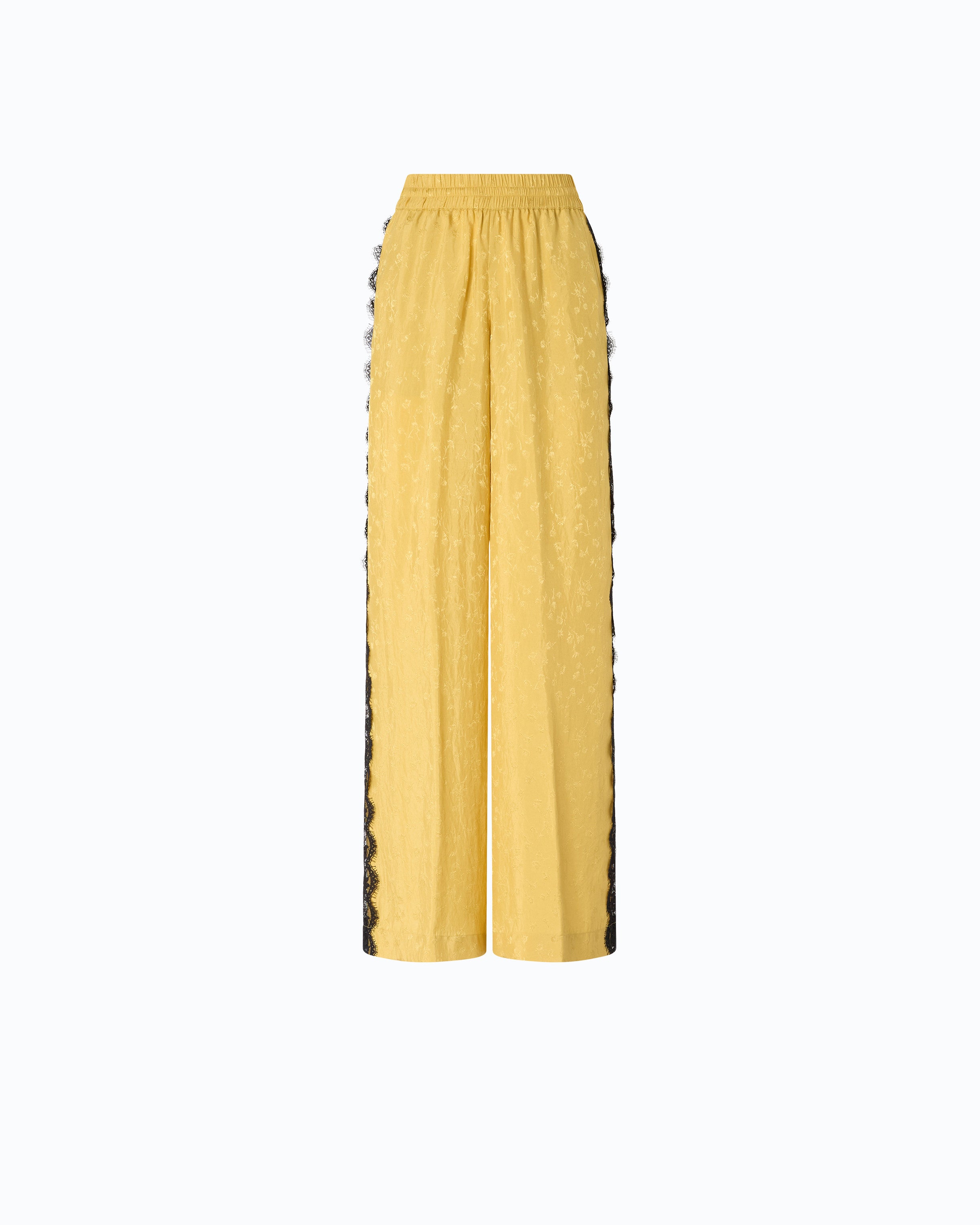 Pinko Philesia Pants spodnie palazzo żółte żakard