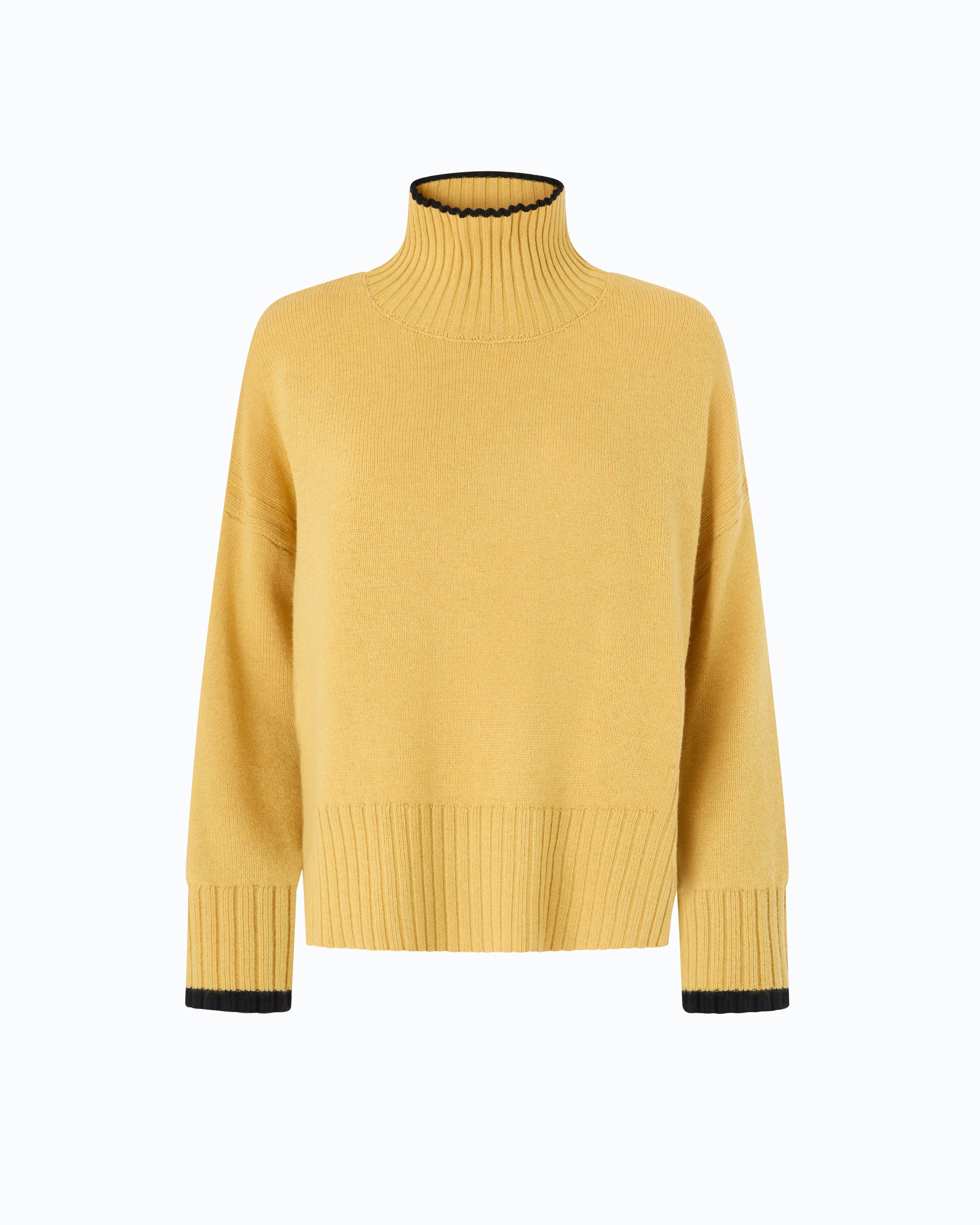 Pinko Falkland Sweater sweter z golfem złoty wełna kaszmir