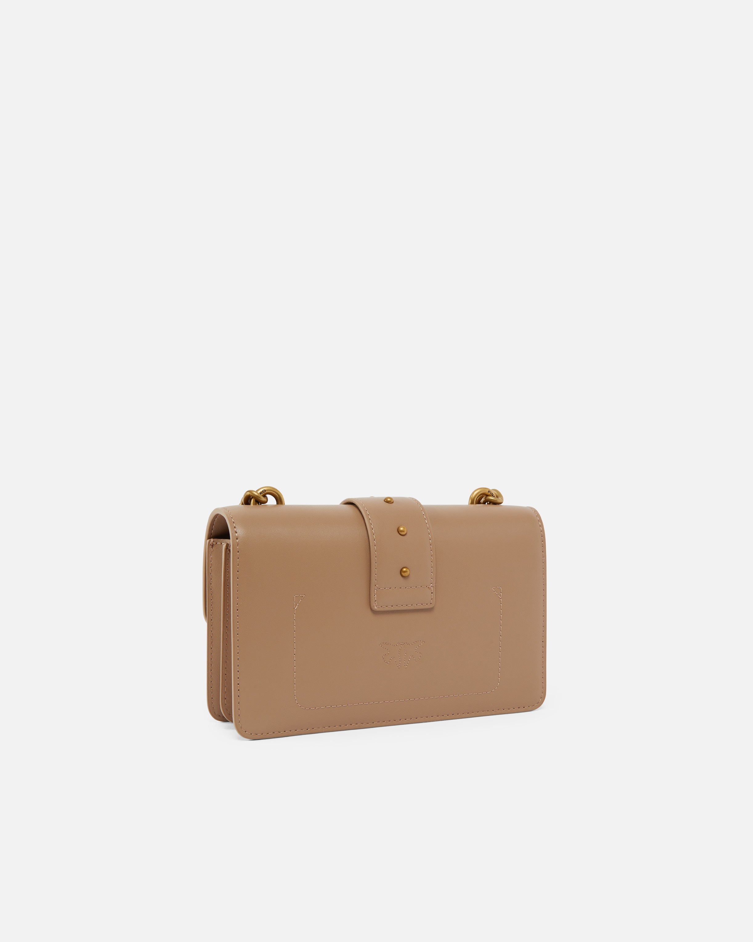 Pinko Mini Love Bag One Simply torebka brązowa skórzana