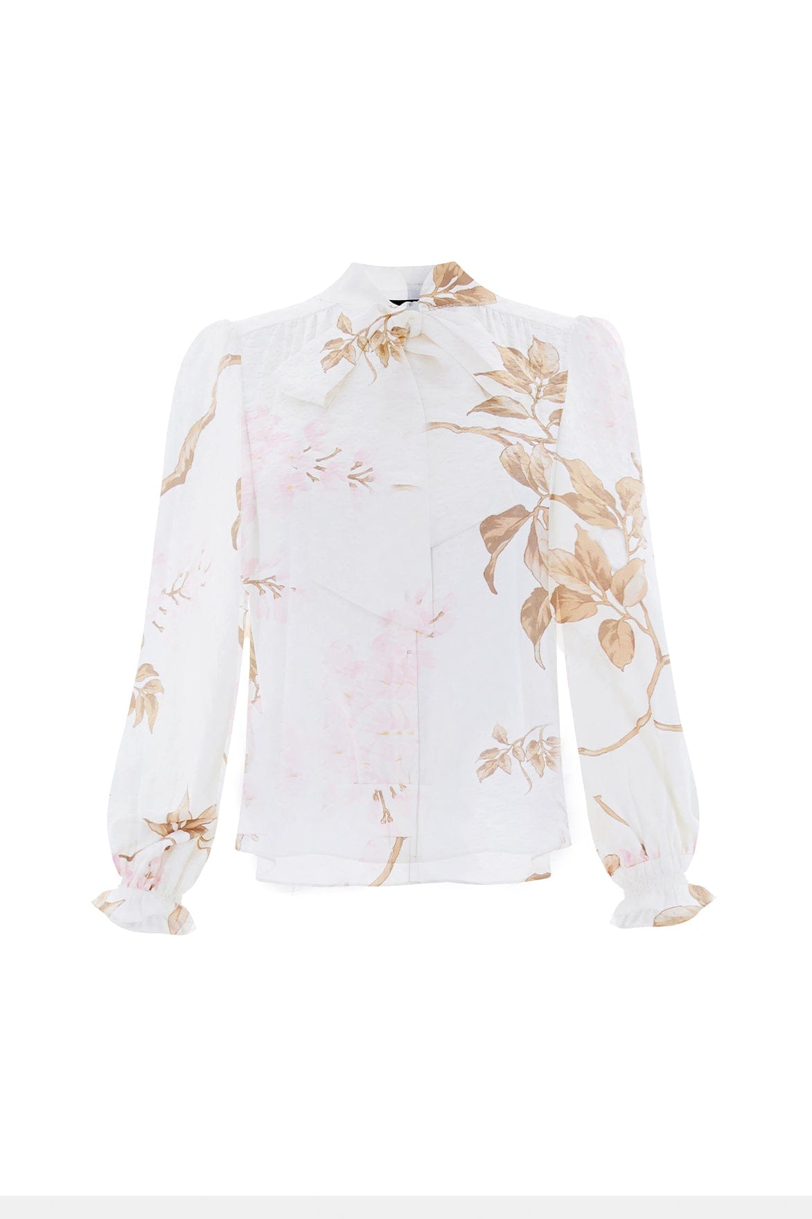 Needle & Thread Wisteria Pussy Bow Blouse bluzka White