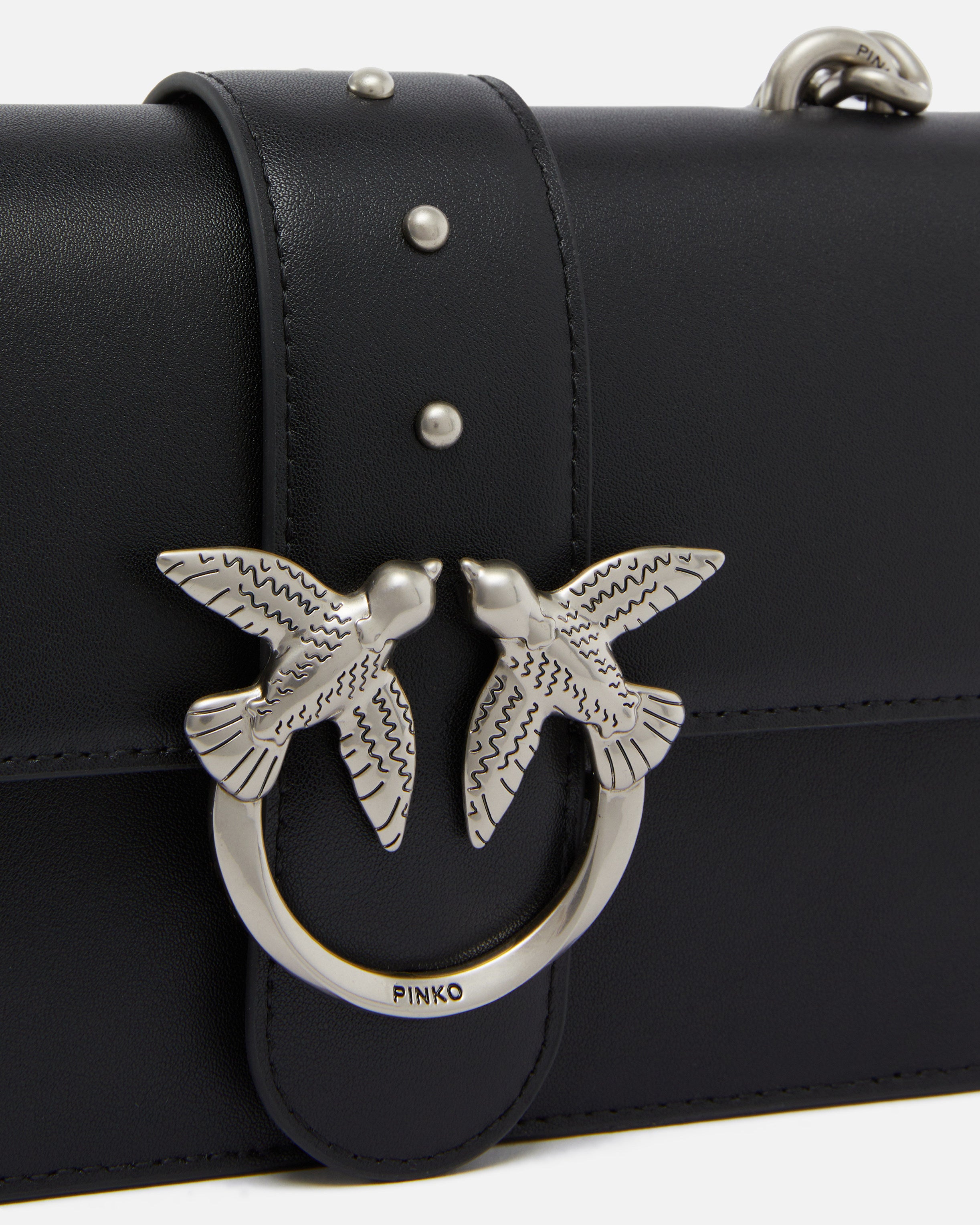 Pinko Mini Love Bag One Simply torebka czarna skórzana