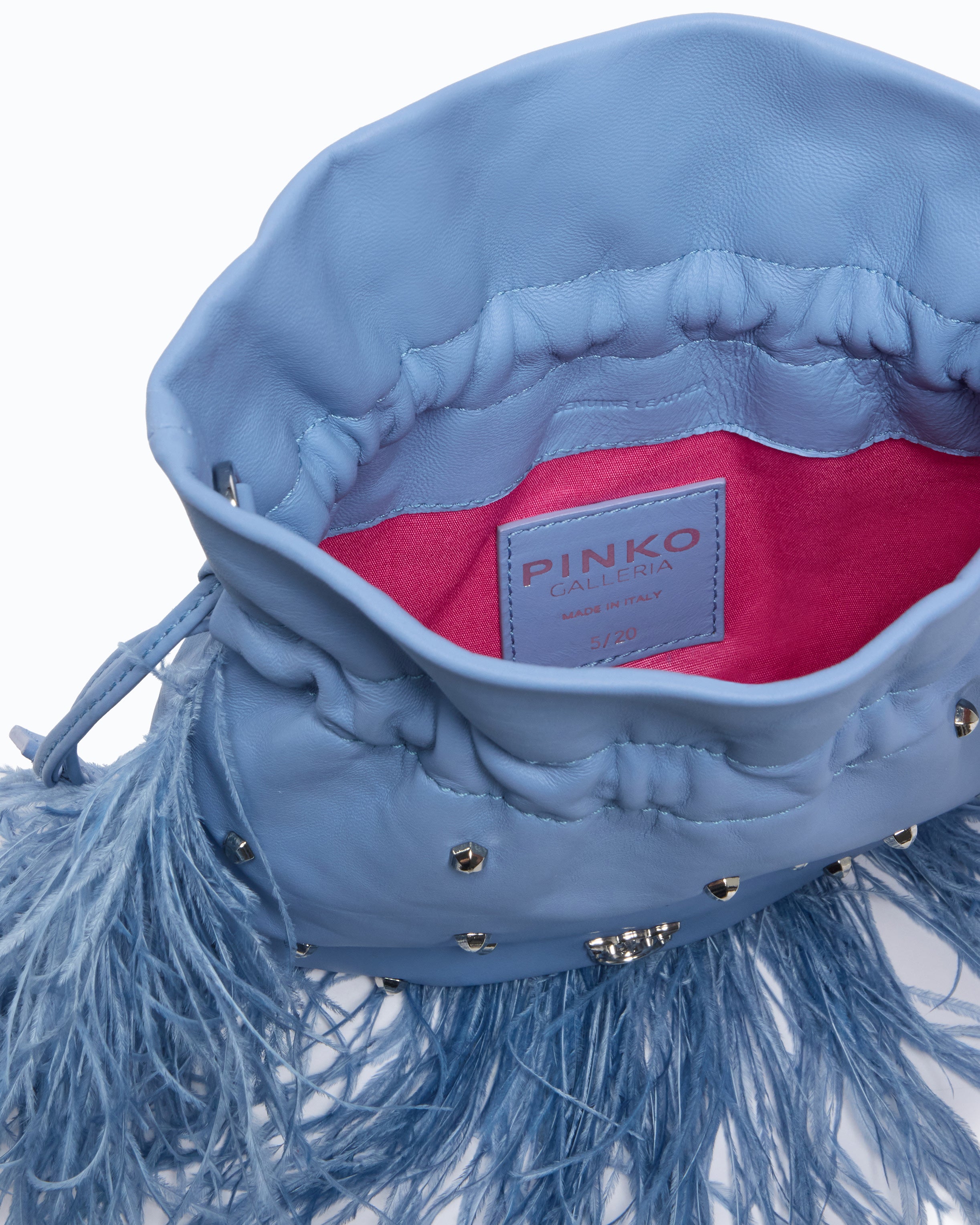 Pinko Feather Clutch Galleria torebka pouch z piórami