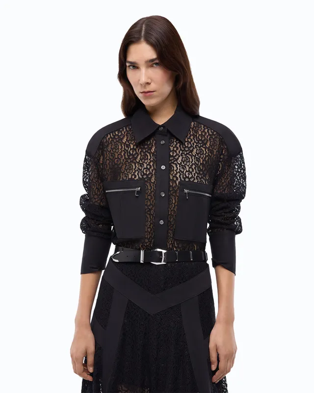 Pinko Magliocco Shirt koszula koronkowa czarna