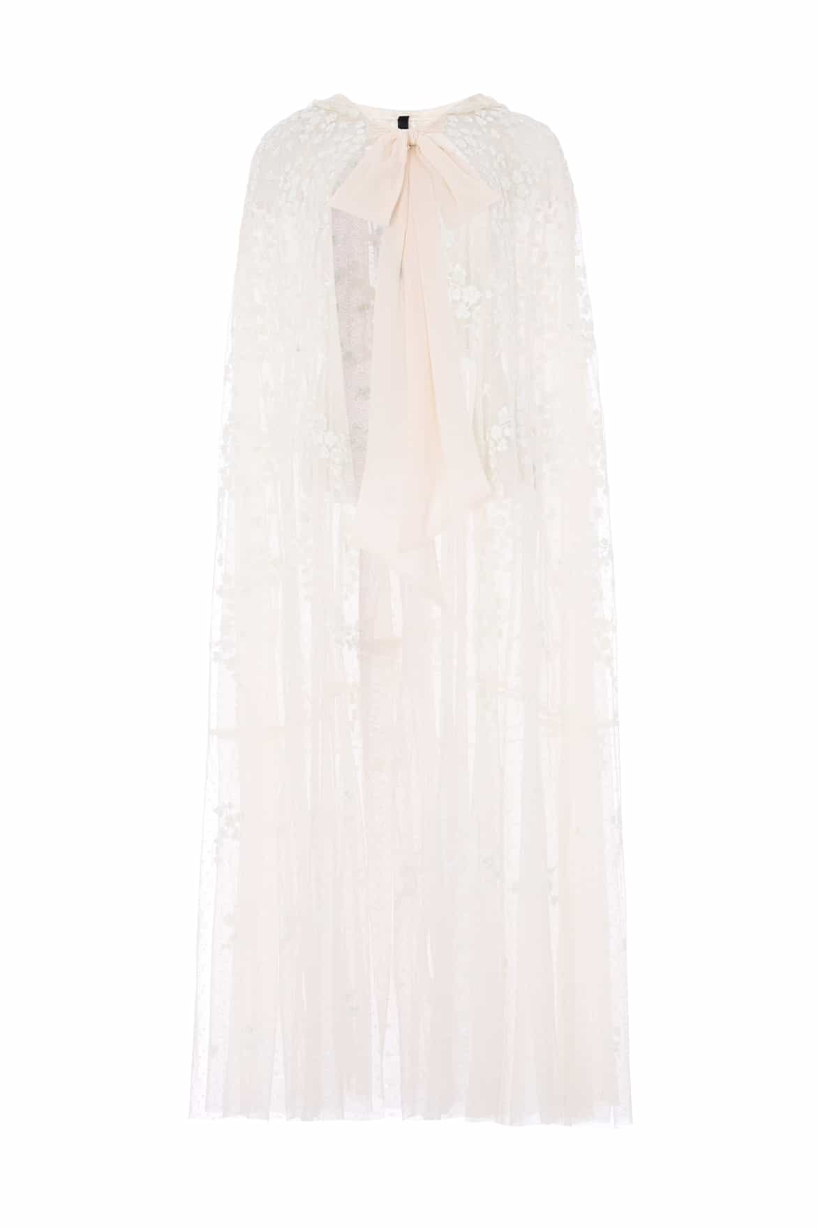 Needle & Thread Scatter Blossom Hooded peleryna Cream z kapturem