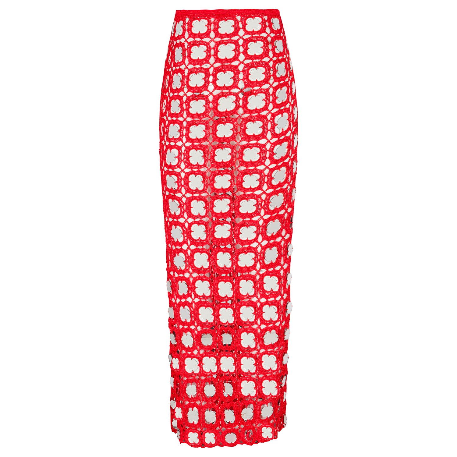 Delfi Collective Ayla spódnica Red Flare szydełkowa maxi