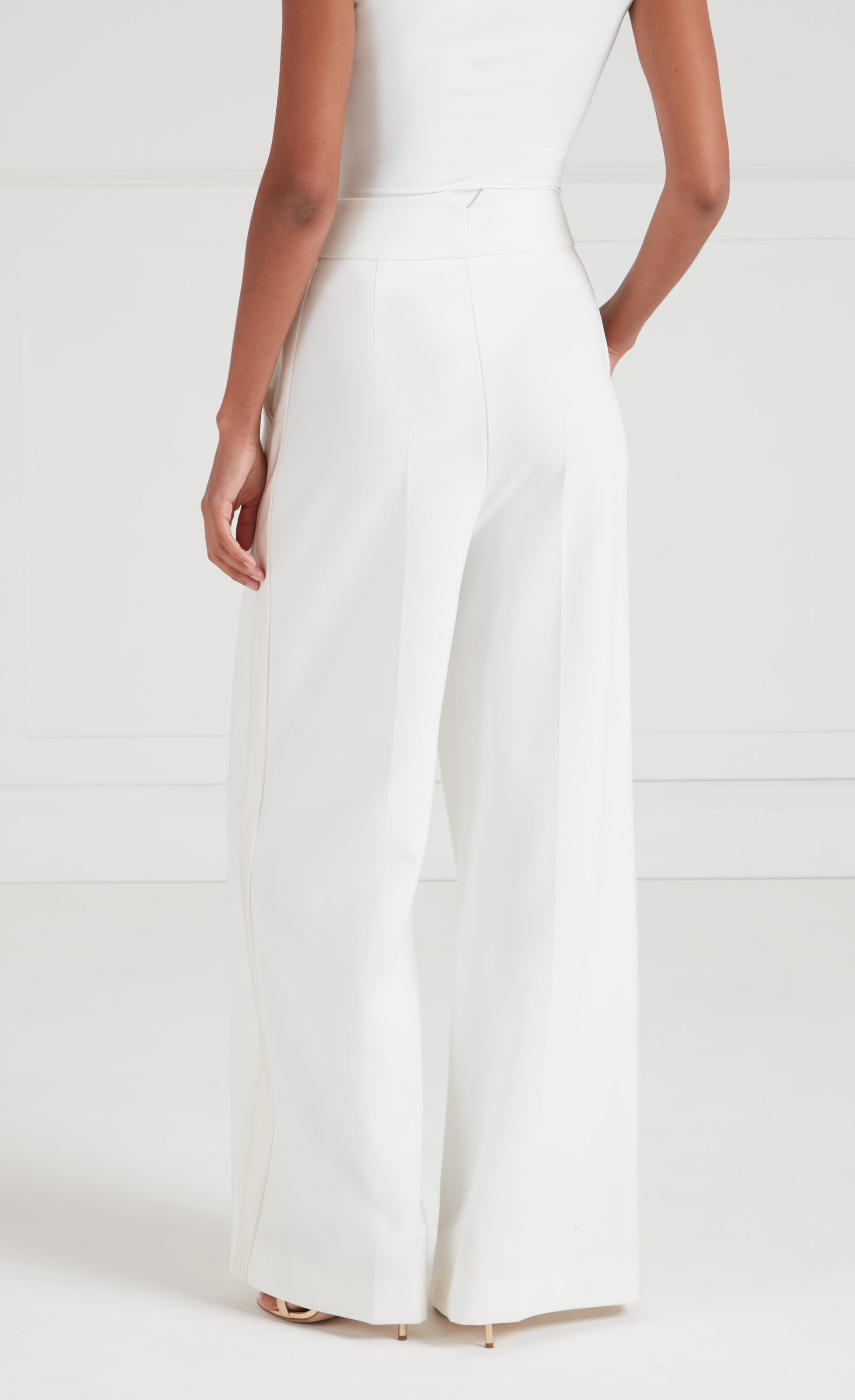 Temperley London Nyx Trousers spodnie ecru wełna