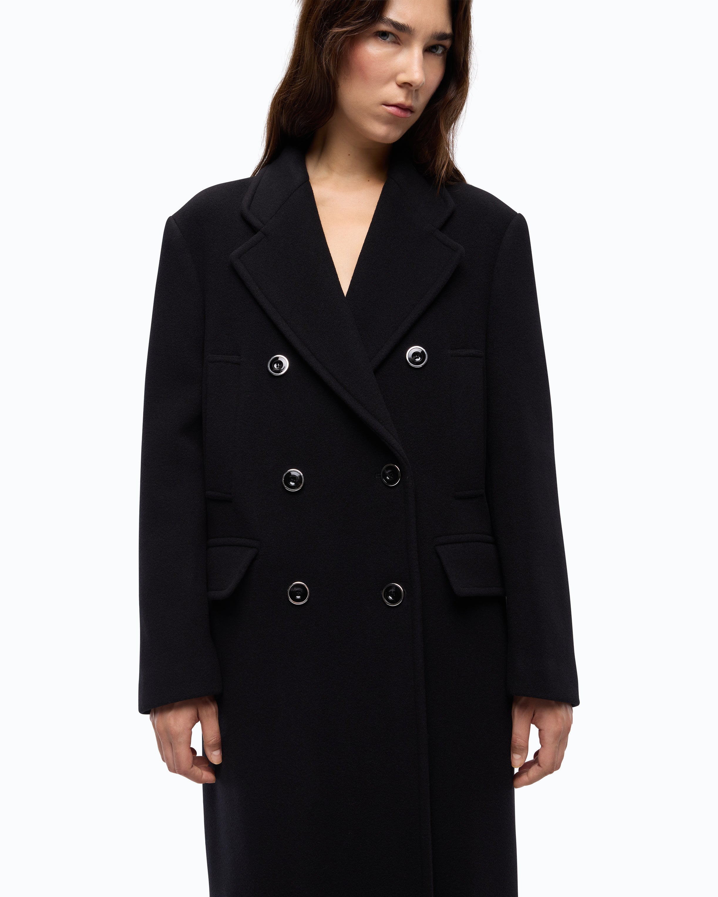Pinko Covent Coat płaszcz wełniany długi czarny