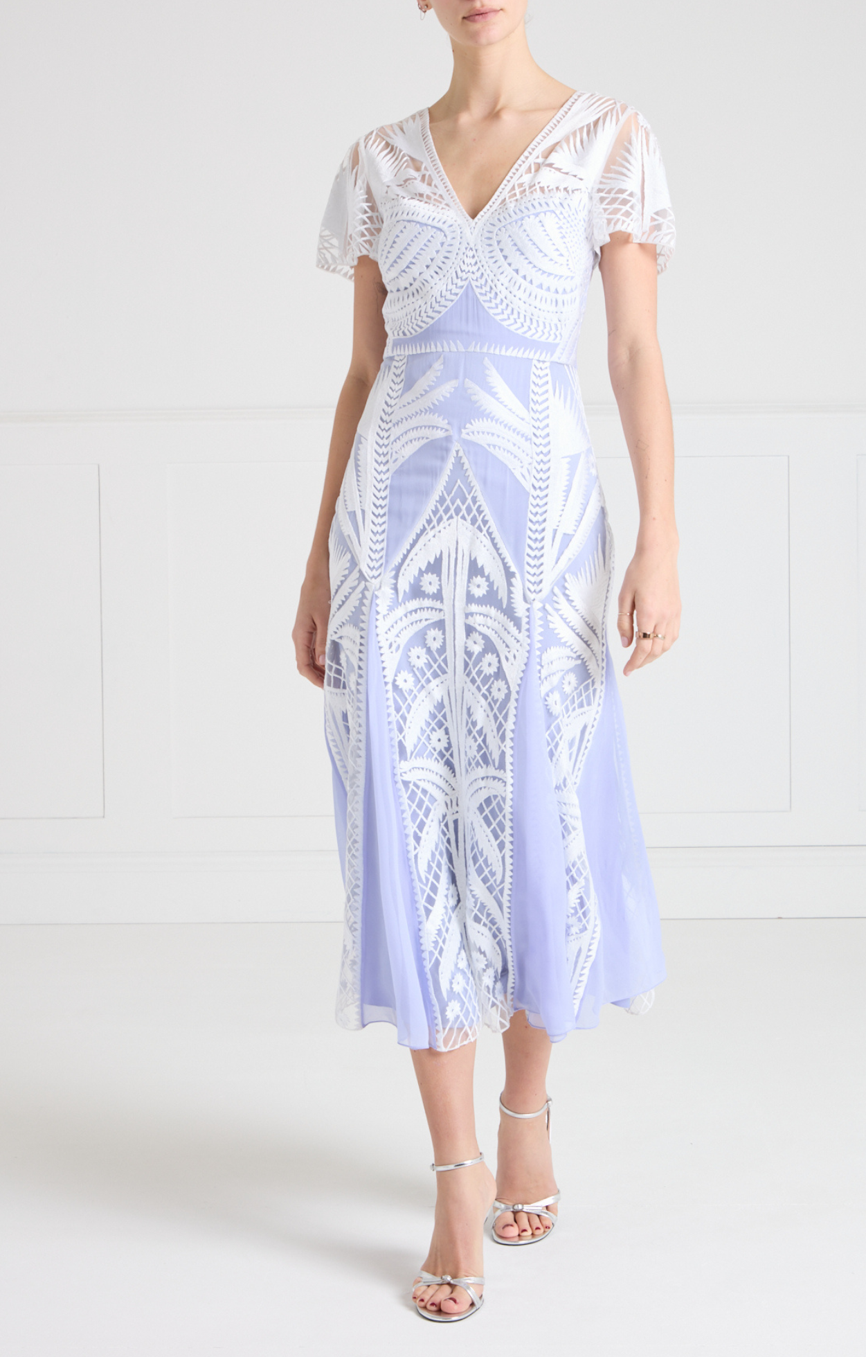 Temperley London Giselle Dress sukienka lawendowa midi