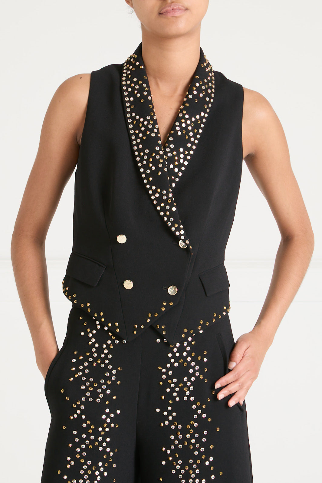 Temperley London Oberon kamizelka krótka czarna