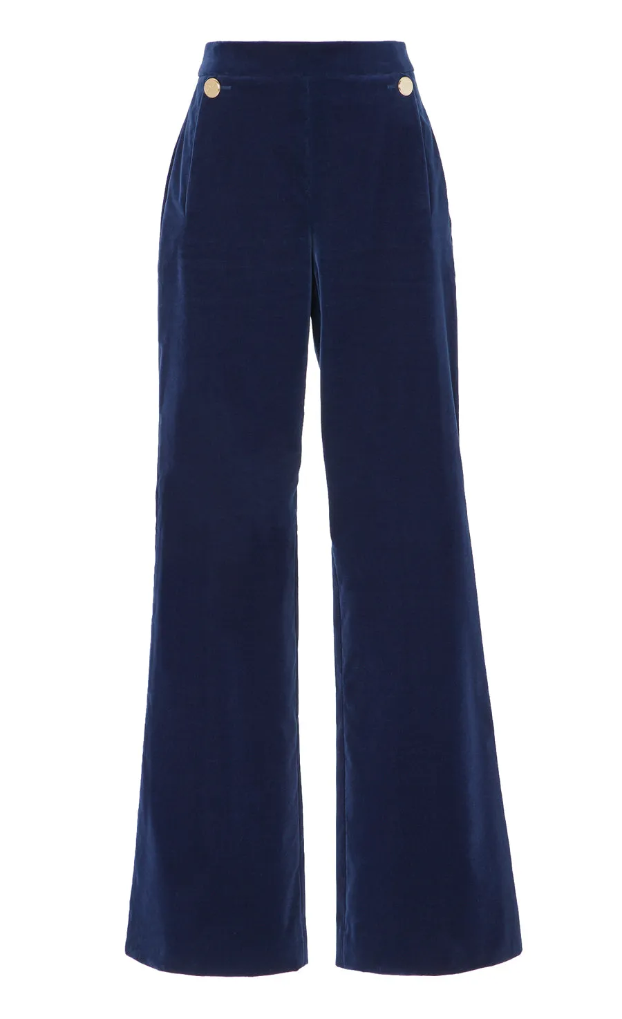 Temperley London Clove spodnie welurowe Dark Sapphire