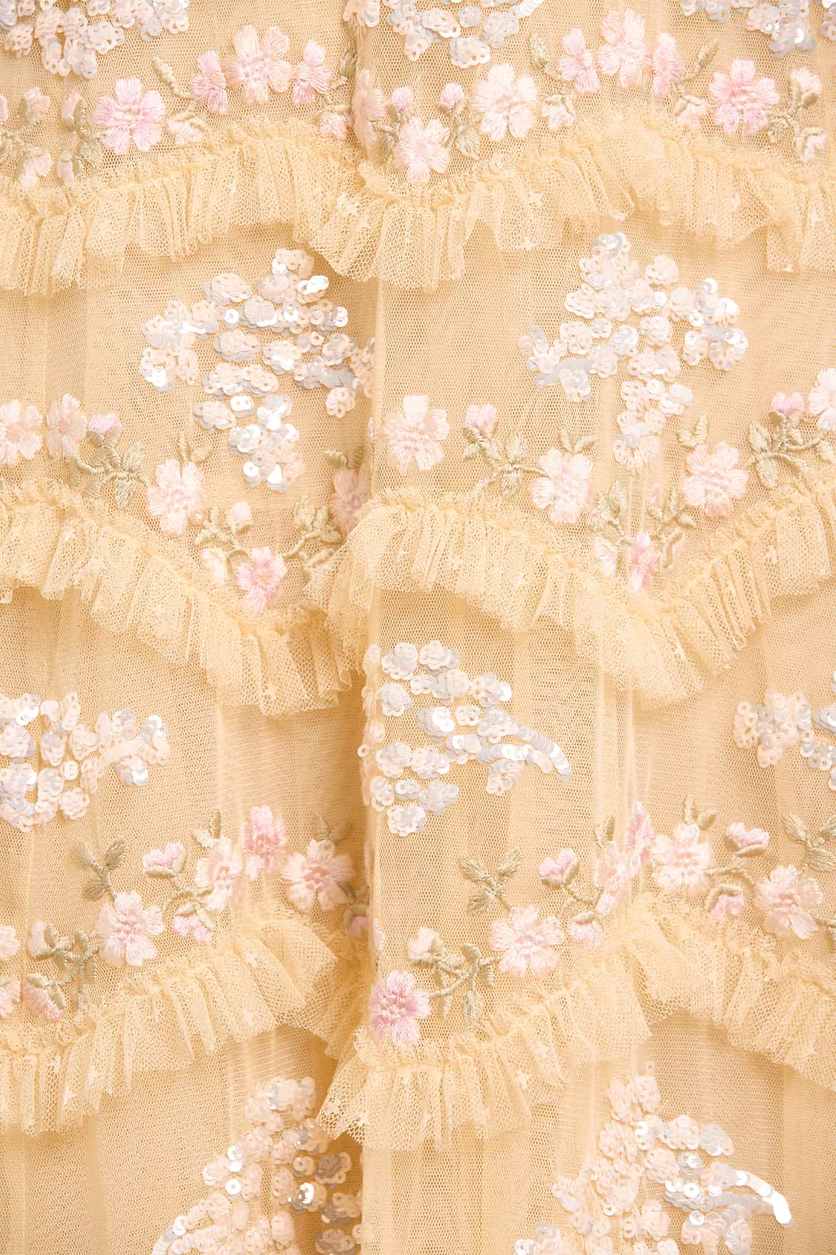 Needle & Thread Daisy Wave Ankle Gown sukienka żółta