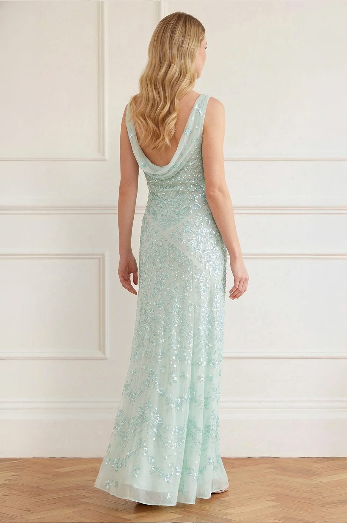 Needle & Thread Freya Georgette Gown suknia Green