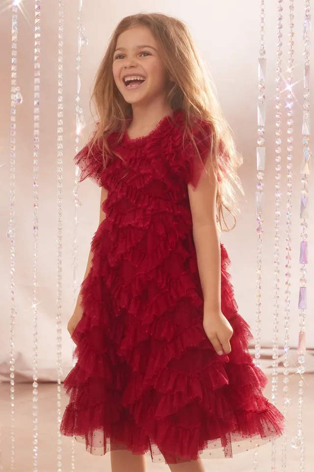 Needle & Thread Genevieve Dress sukienka czerwona tiul