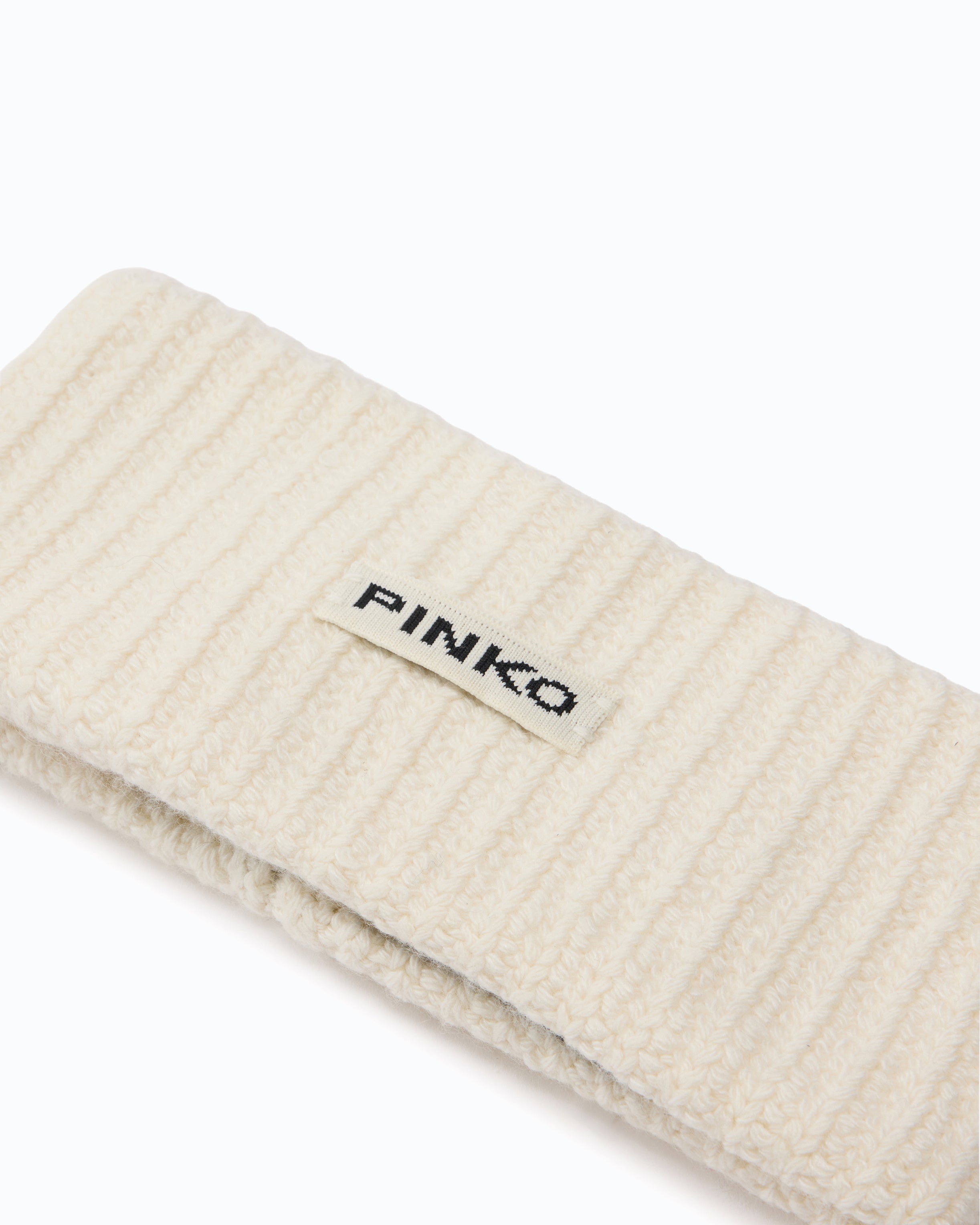Pinko Felce Headband opaska do włosów biała wełniana