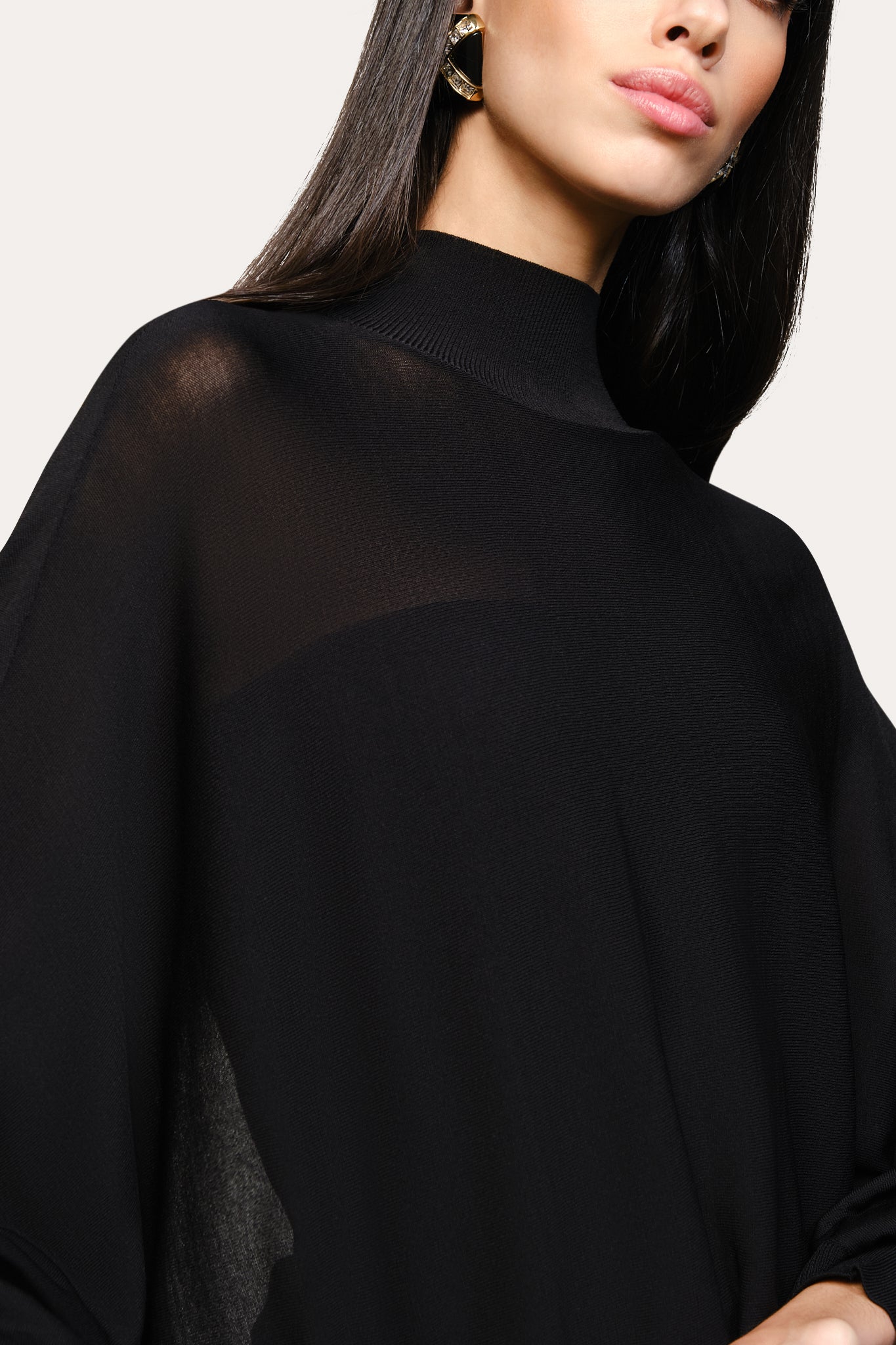 Elie Tahari Overlay Two Piece sweter czarny z topem