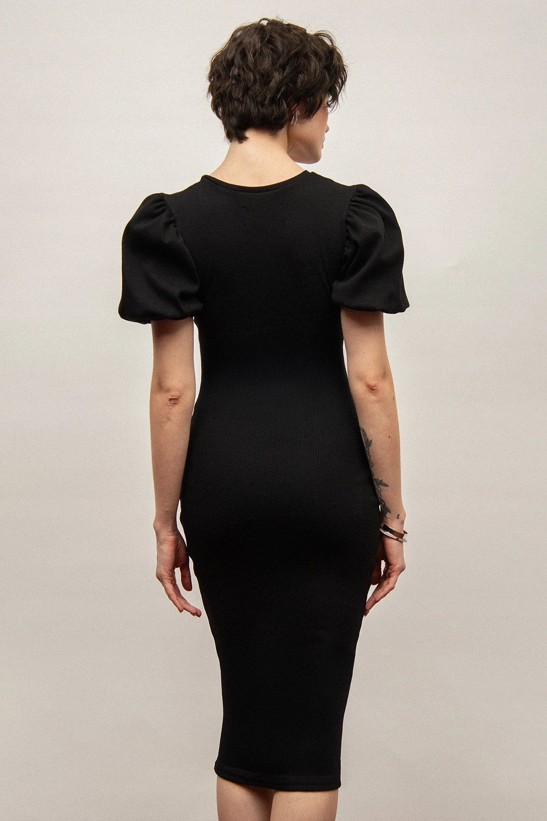 Nudyess Susan sukienka midi bufki Black