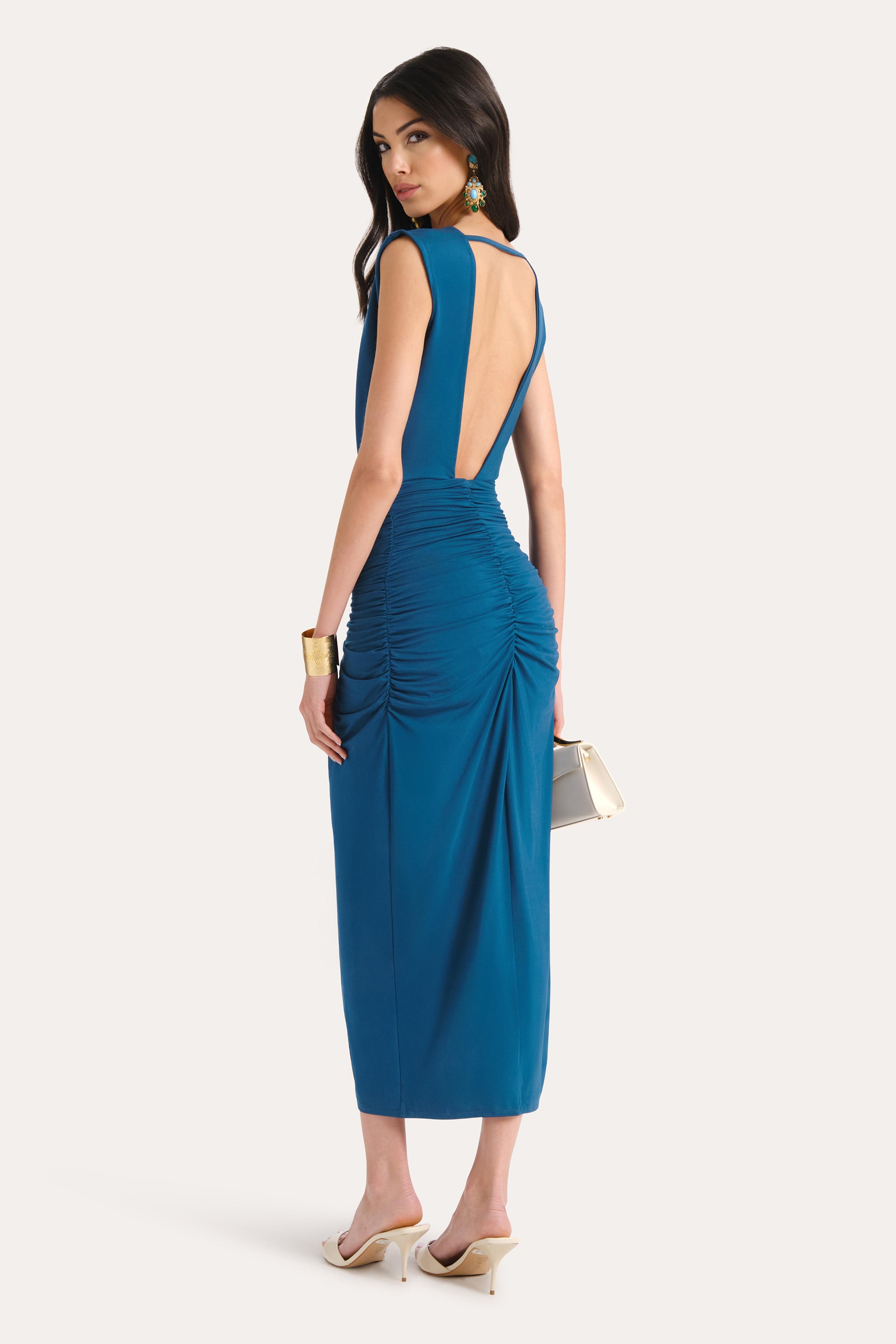 Elie Tahari Gwen E5523616 Sukienka midi teal