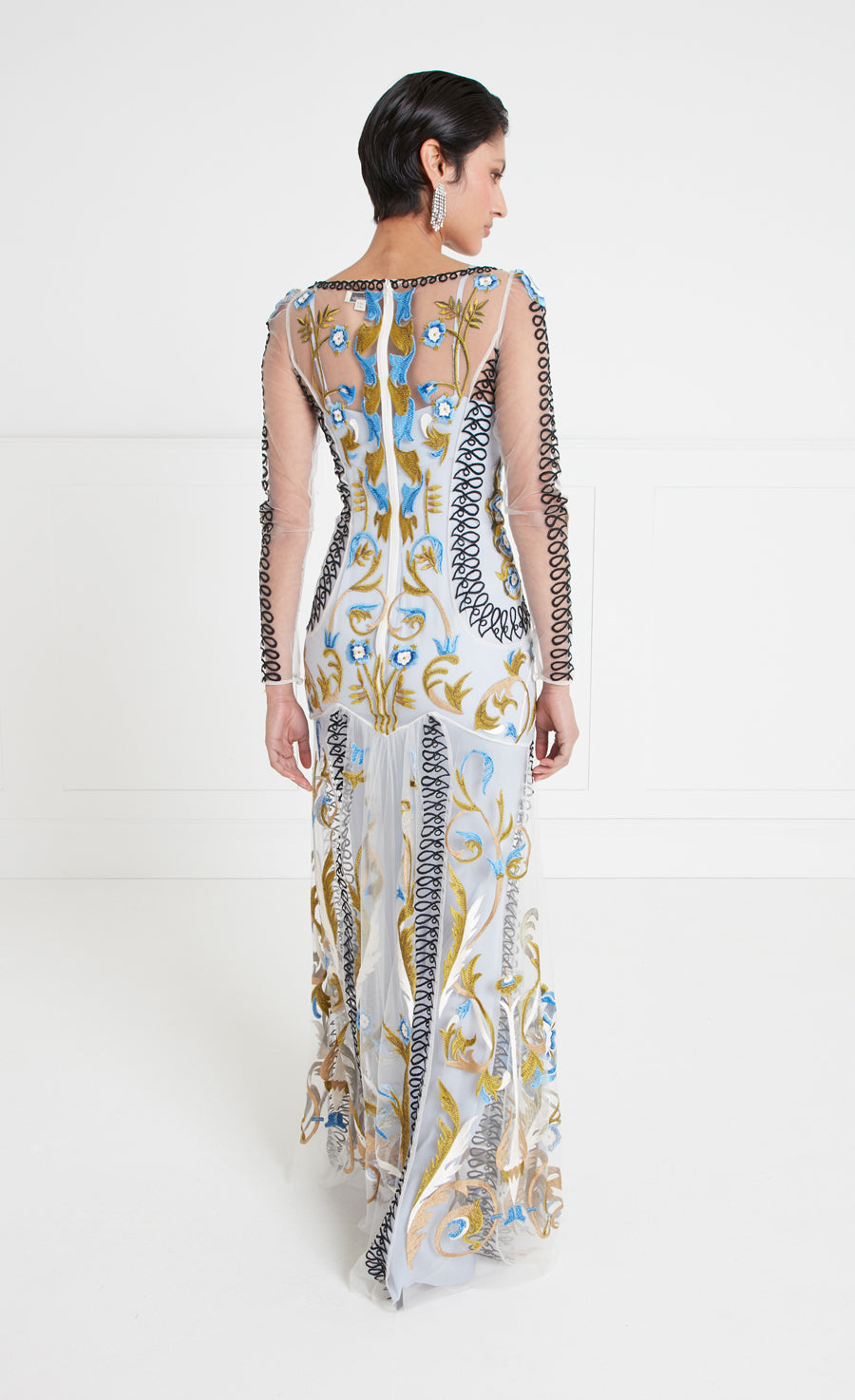Temperley London Alessia sukienka niebieska maxi