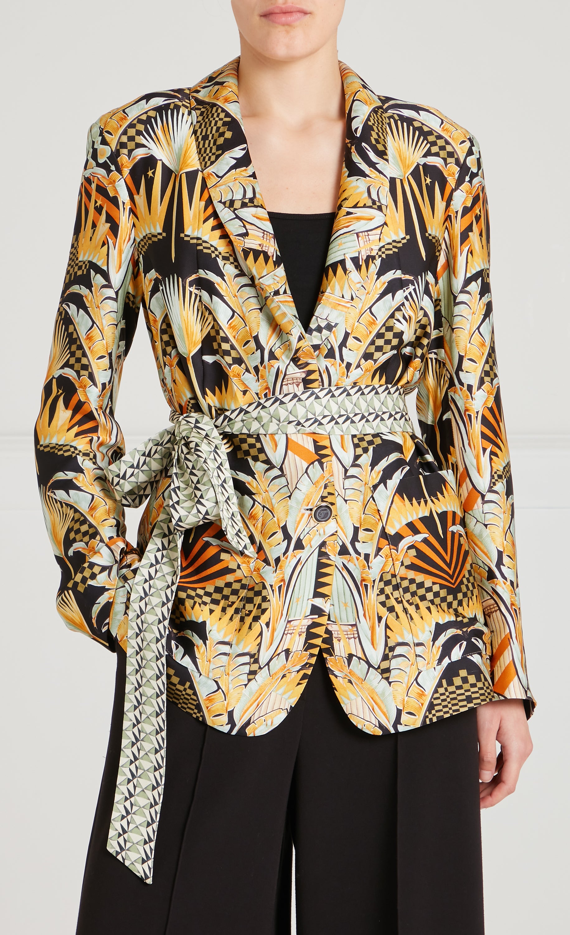 Temperley London Odette Jacket marynarka Black Mix pasek