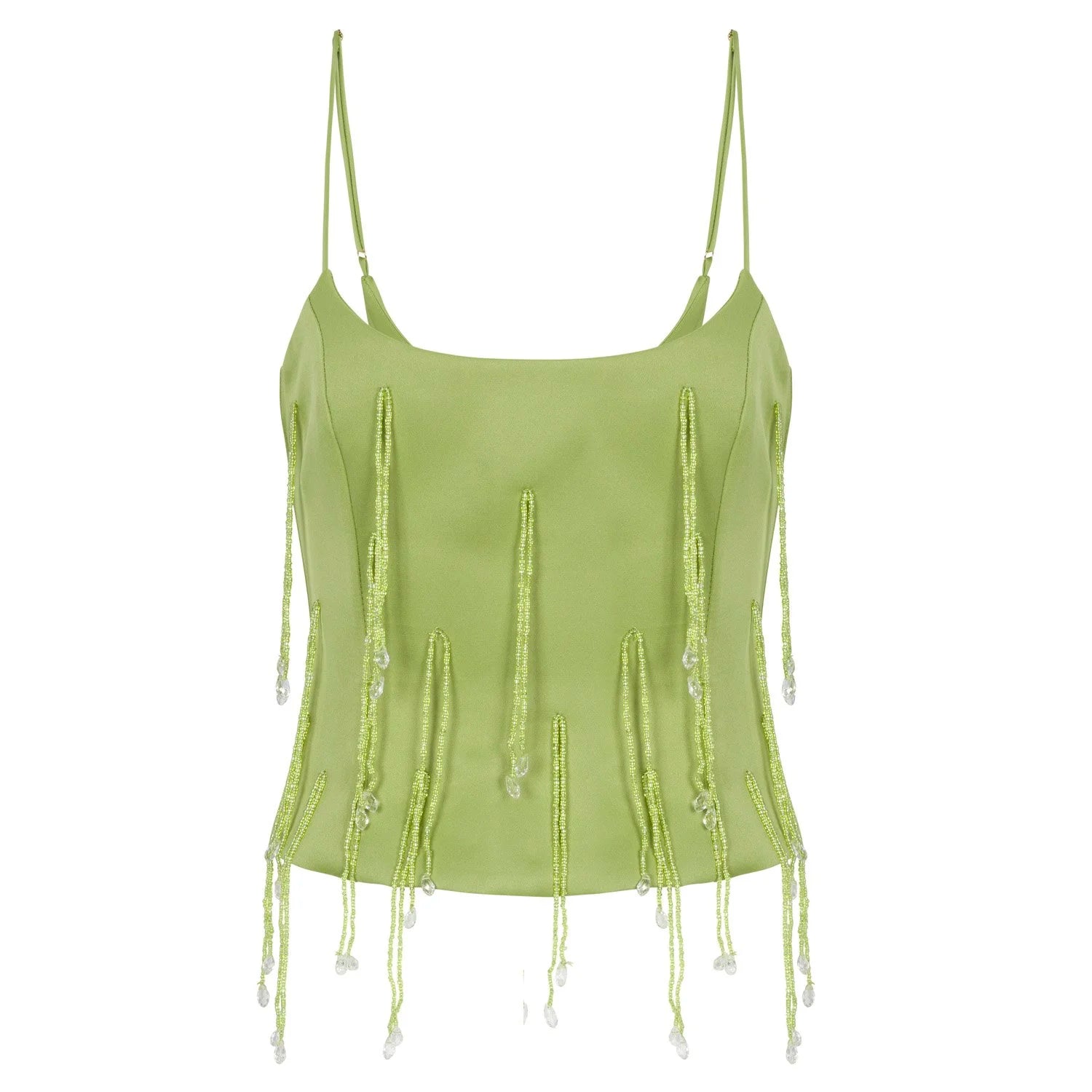 Delfi Collective Bijou top satynowy zielony gorset