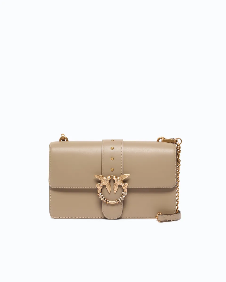 Pinko Love Bag One torebka skórzana z kryształkami