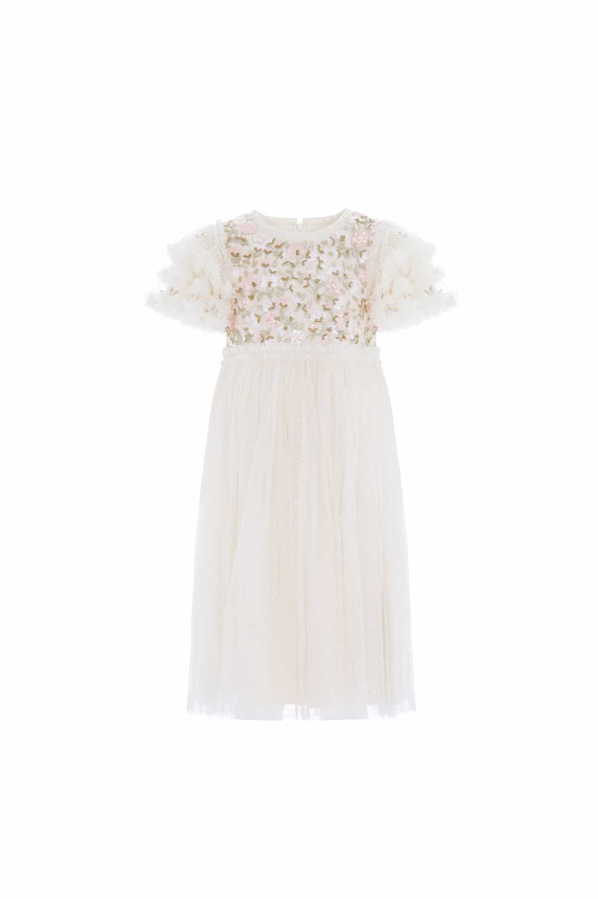 Needle & Thread Posy Bodice Kids Dress sukienka kremowa tiulowa