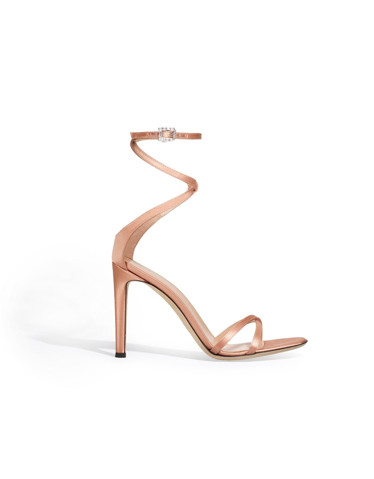 Temperley London Vixen sandały nude pasek kryształki