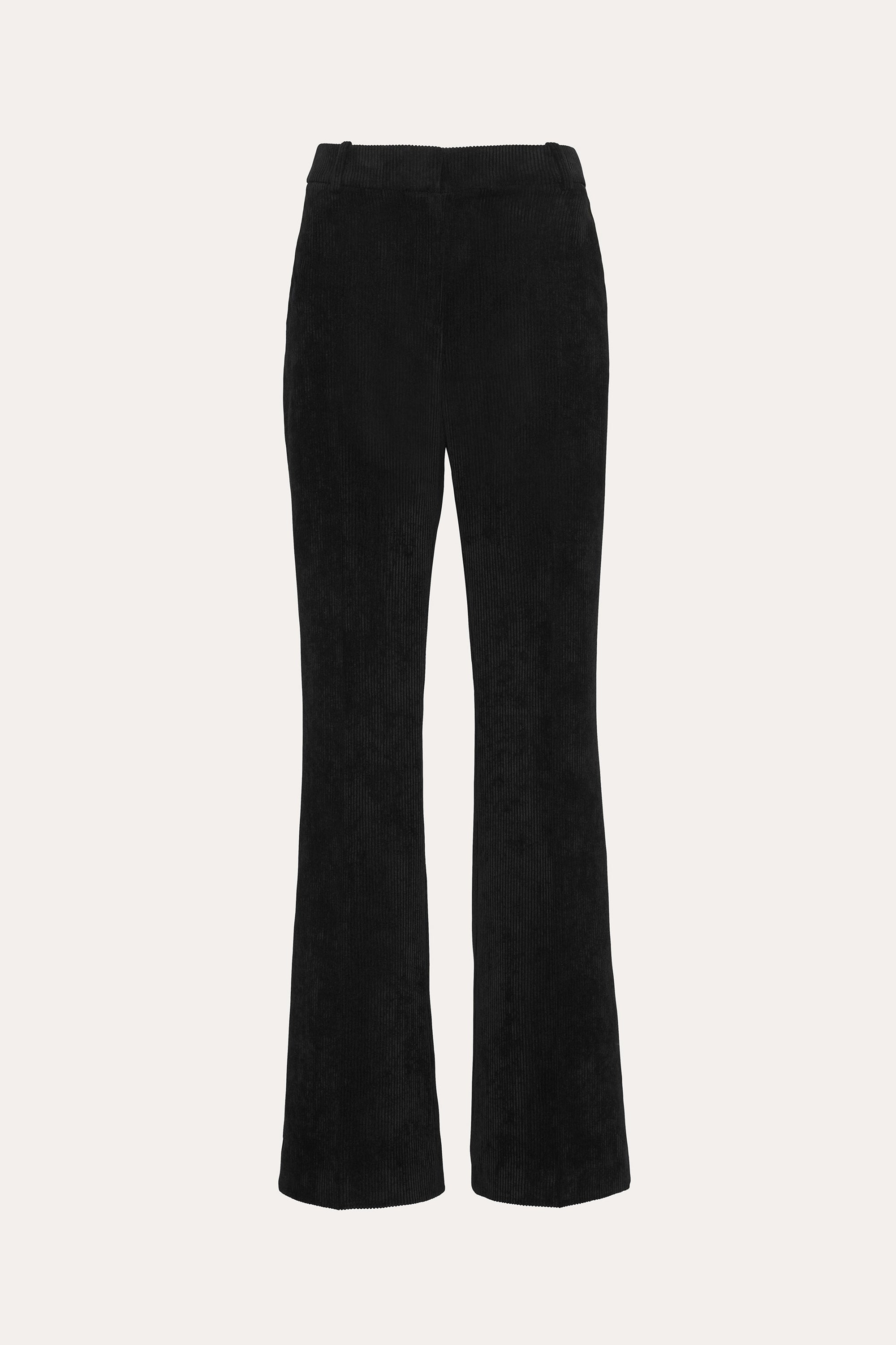 Elie Tahari Corduroy Flare spodnie sztruksowe czarne