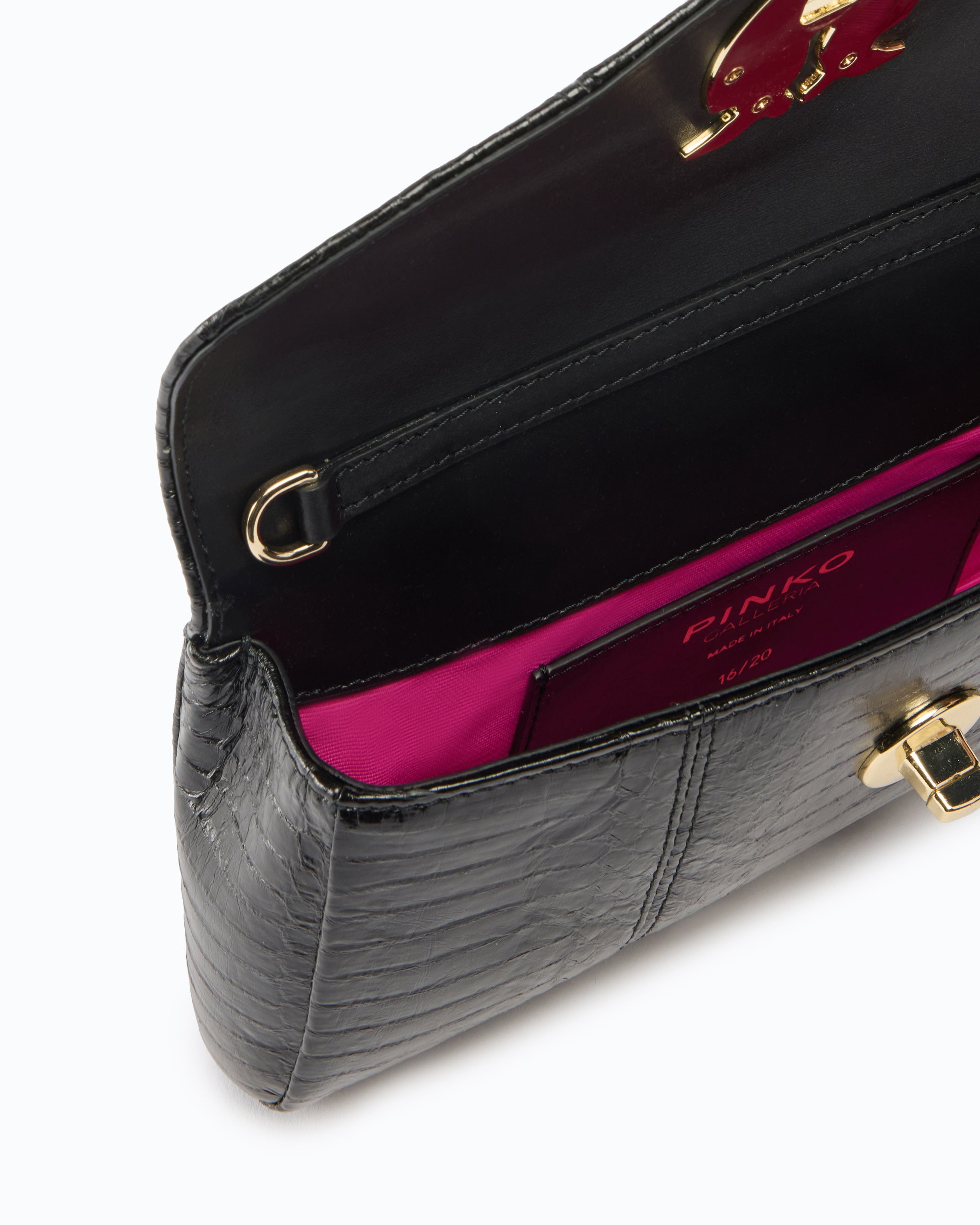 Pinko Love Bag Clutch kopertówka skóra ayers frędzle