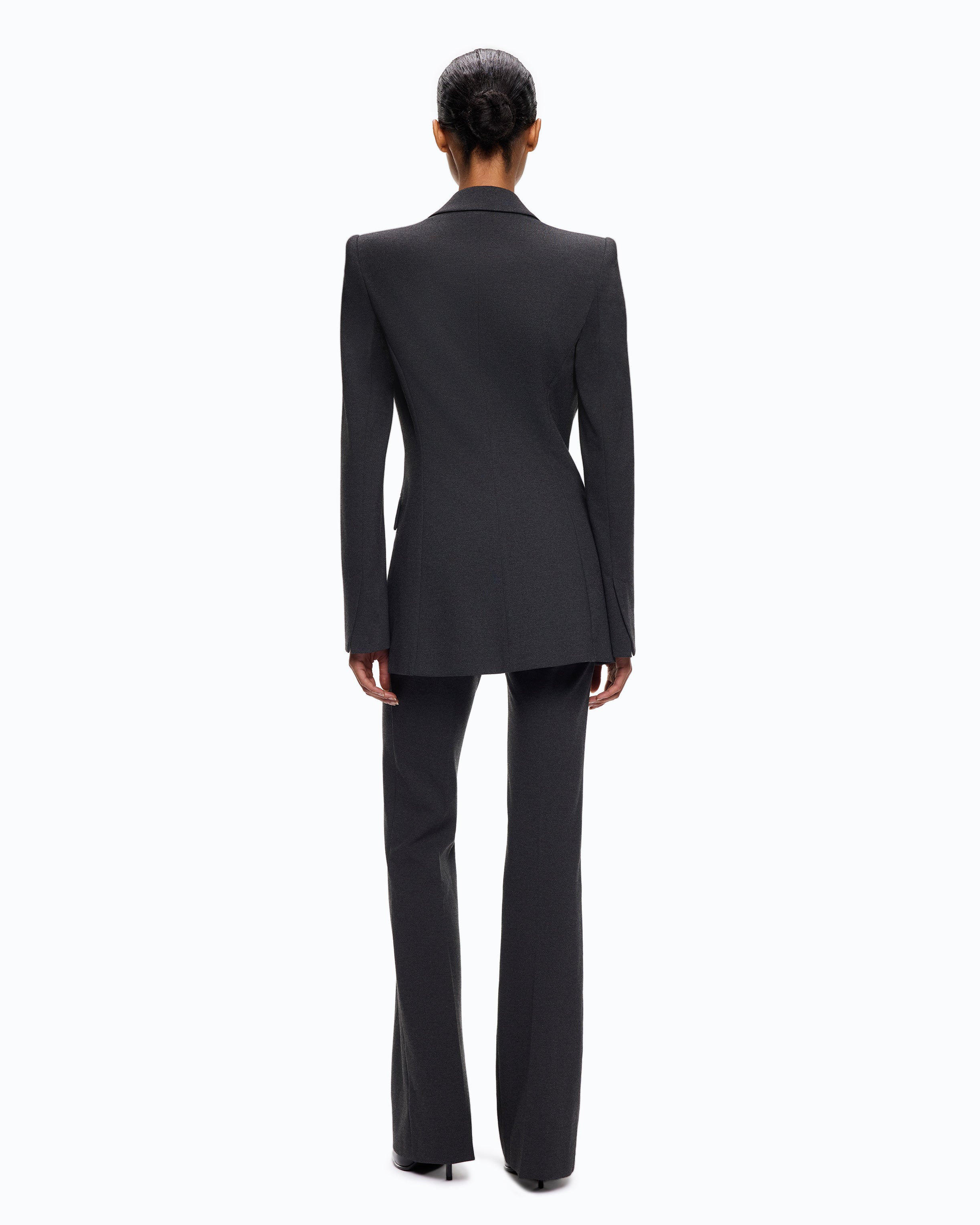 Pinko Hibiscus żakiet dwurzędowy szary slim fit