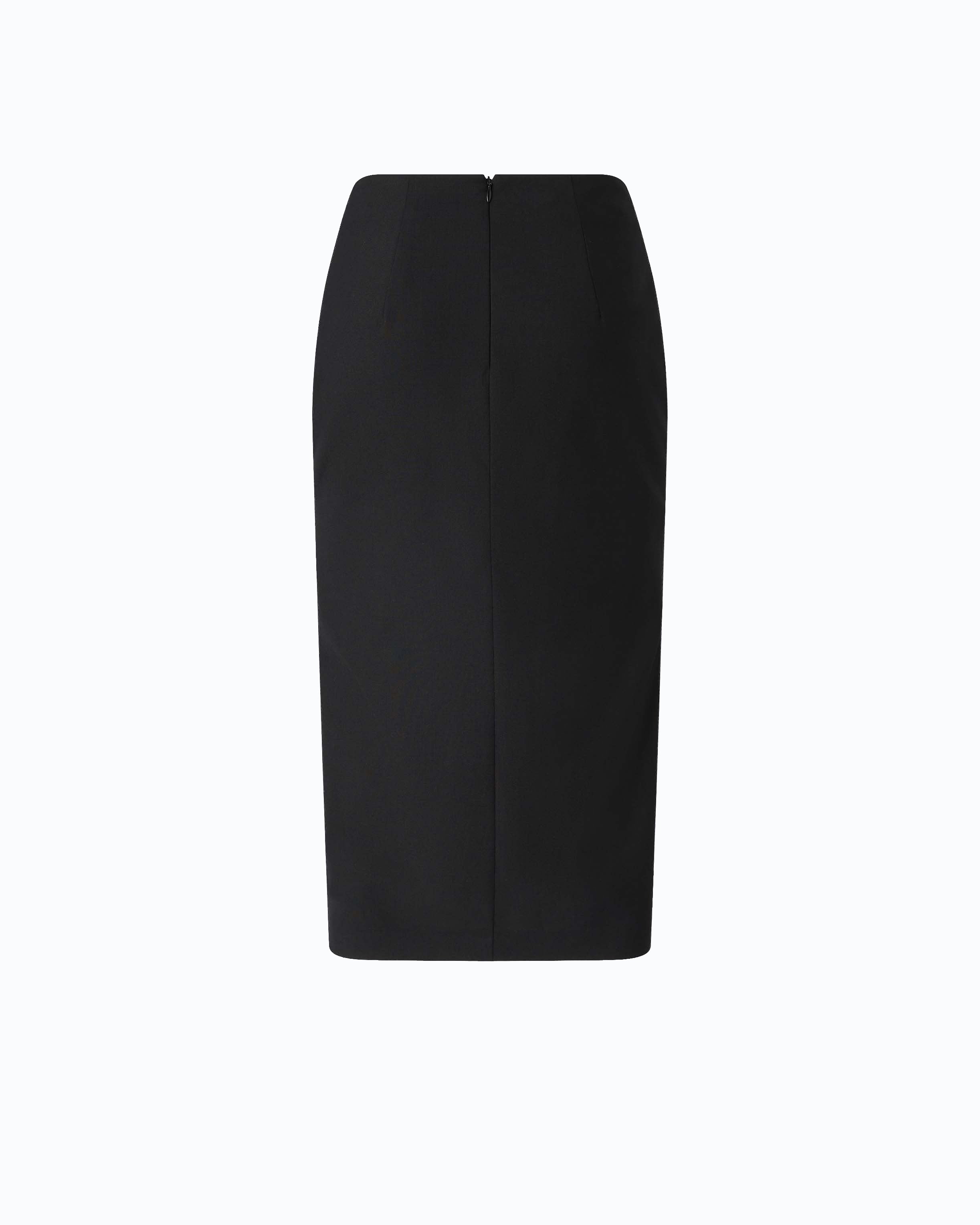 Pinko Gem Skirt spódnica midi czarna wełniana
