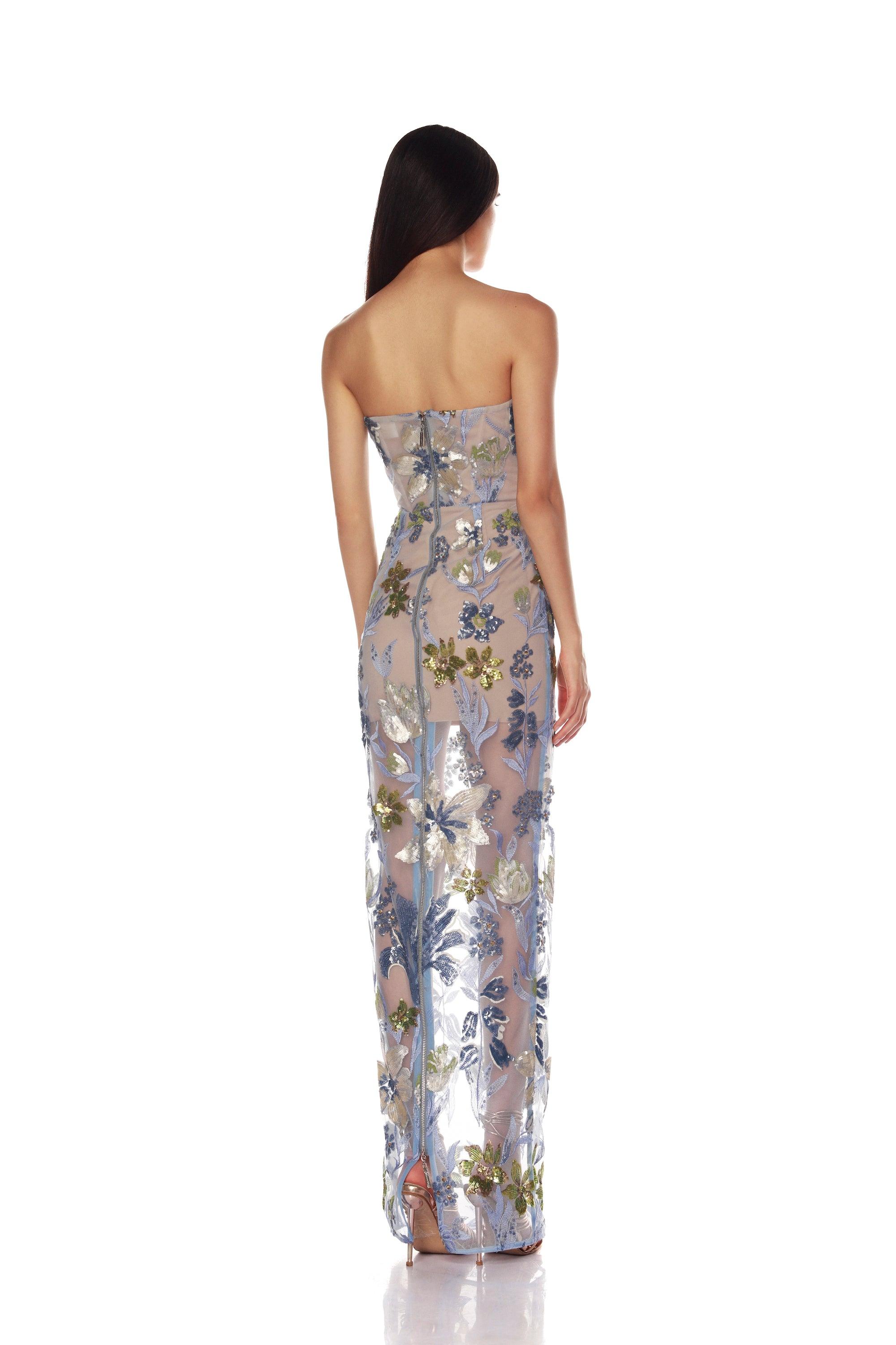 Bronx and Banco Dahlia Baby Blue sukienka maxi