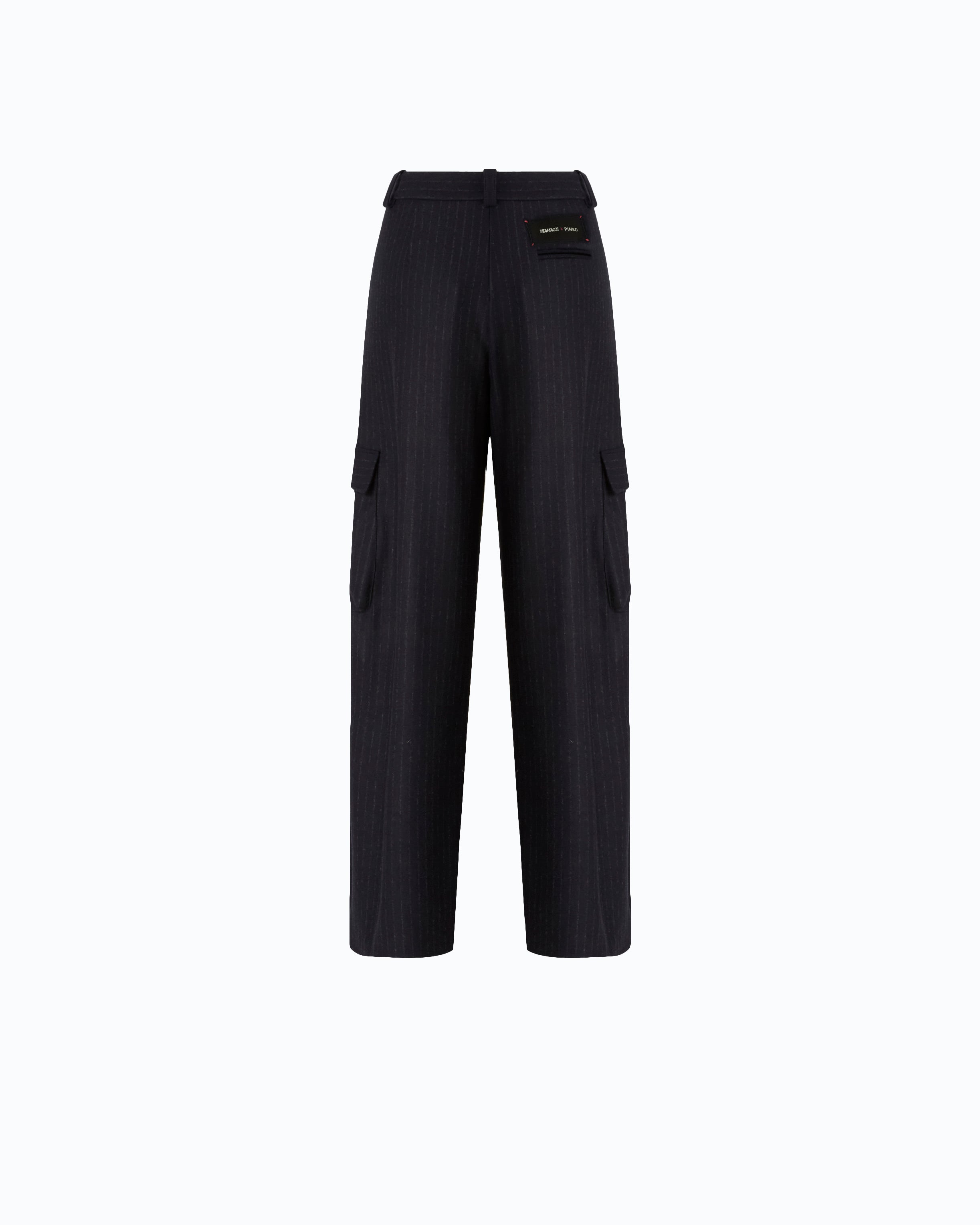 Pinko Caldaro Pants spodnie w prążek niebieskie