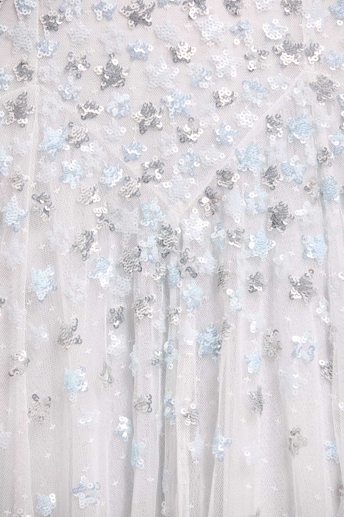 Needle & Thread Starry Nights Round Neck sukienka wieczorowa niebieska w gwiazdki